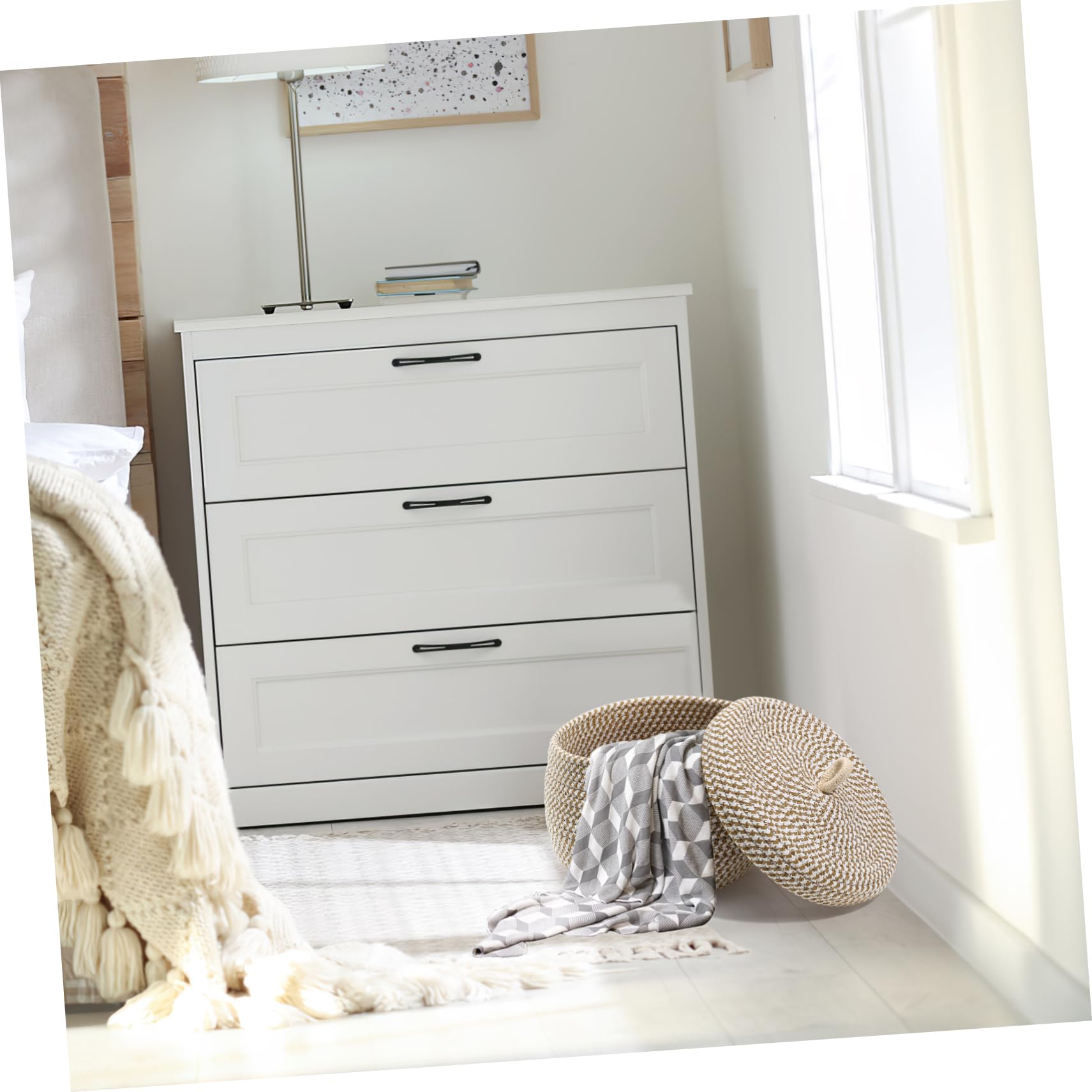 Small Woven Rope Basket with Lid - Round Storage Organizer for Home Decor, Closet, Bathroom & Nursery Organization | Decorative Storage Box for Toys, Blankets & Essentials