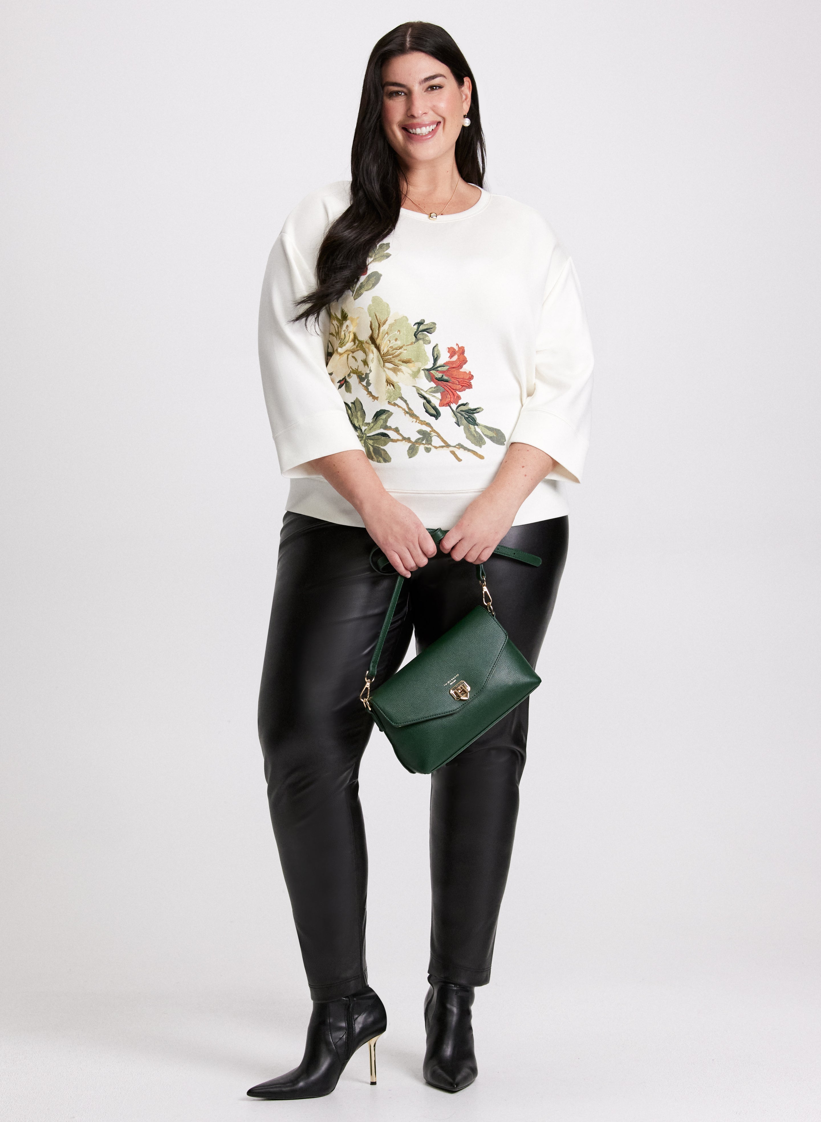 Floral Print Sweatshirt for Women - Soft Casual Pullover with Bloom Design - Perfect for Spring Outfits & Weekend Wear
