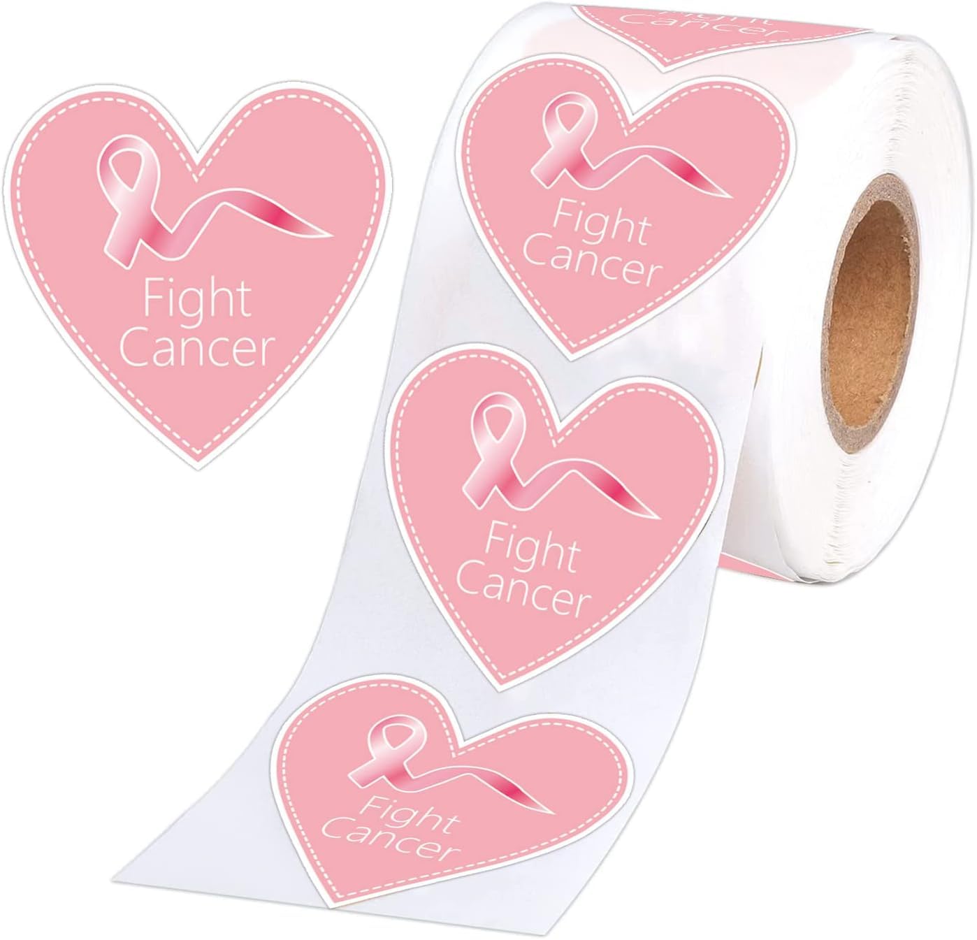 500 pcs Pink Ribbon Stickers 2 Inch - Breast Cancer Awareness Decals, Labels & Gifts for Charity Events, Survivor Accessories & Party Supplies - Perfect for Fundraisers, Support Groups & Awareness Campaigns