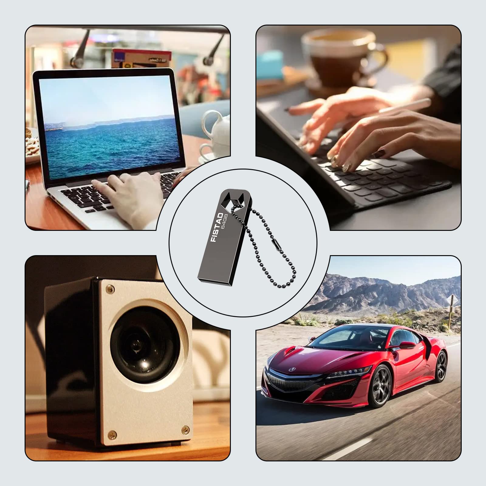 64GB USB Flash Drive - Metal Waterproof Pen Drive for PC, Laptop & Tablet Storage