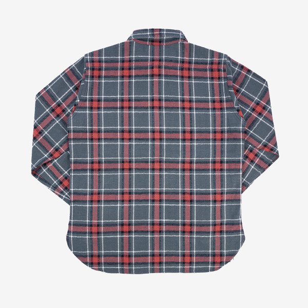 Iron Heart IHSH-375 Heavyweight 12oz Slub Flannel Shirt - Gray Herringbone Check for Men | Durable Workwear & Outdoor Activities
