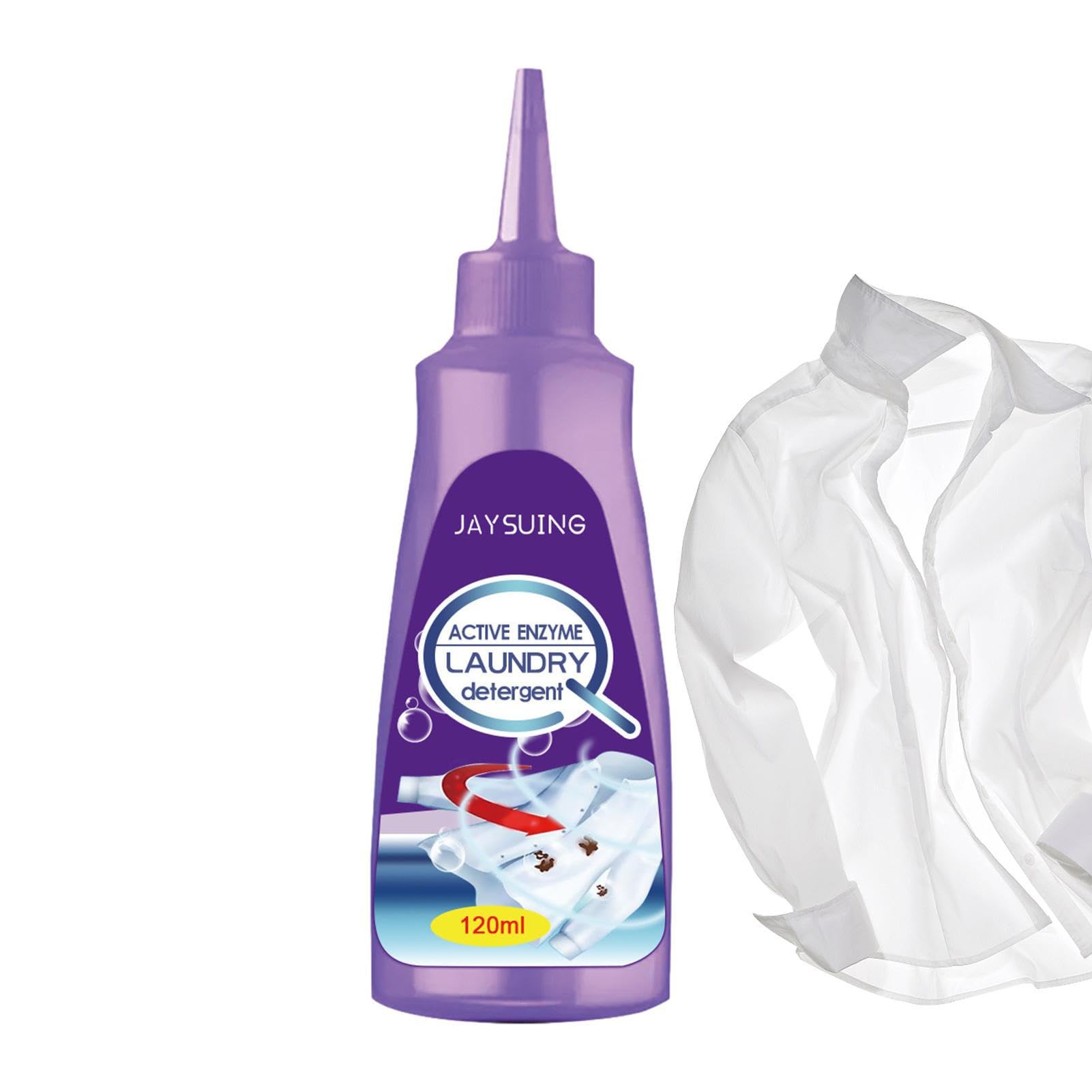 Active Enzyme Laundry Stain Remover | Powerful Clothes Detergent for Oil, Grease & Tough Stains | Whitening Formula for White Shirts | Ideal for Daily Laundry, Travel & Stain Emergencies