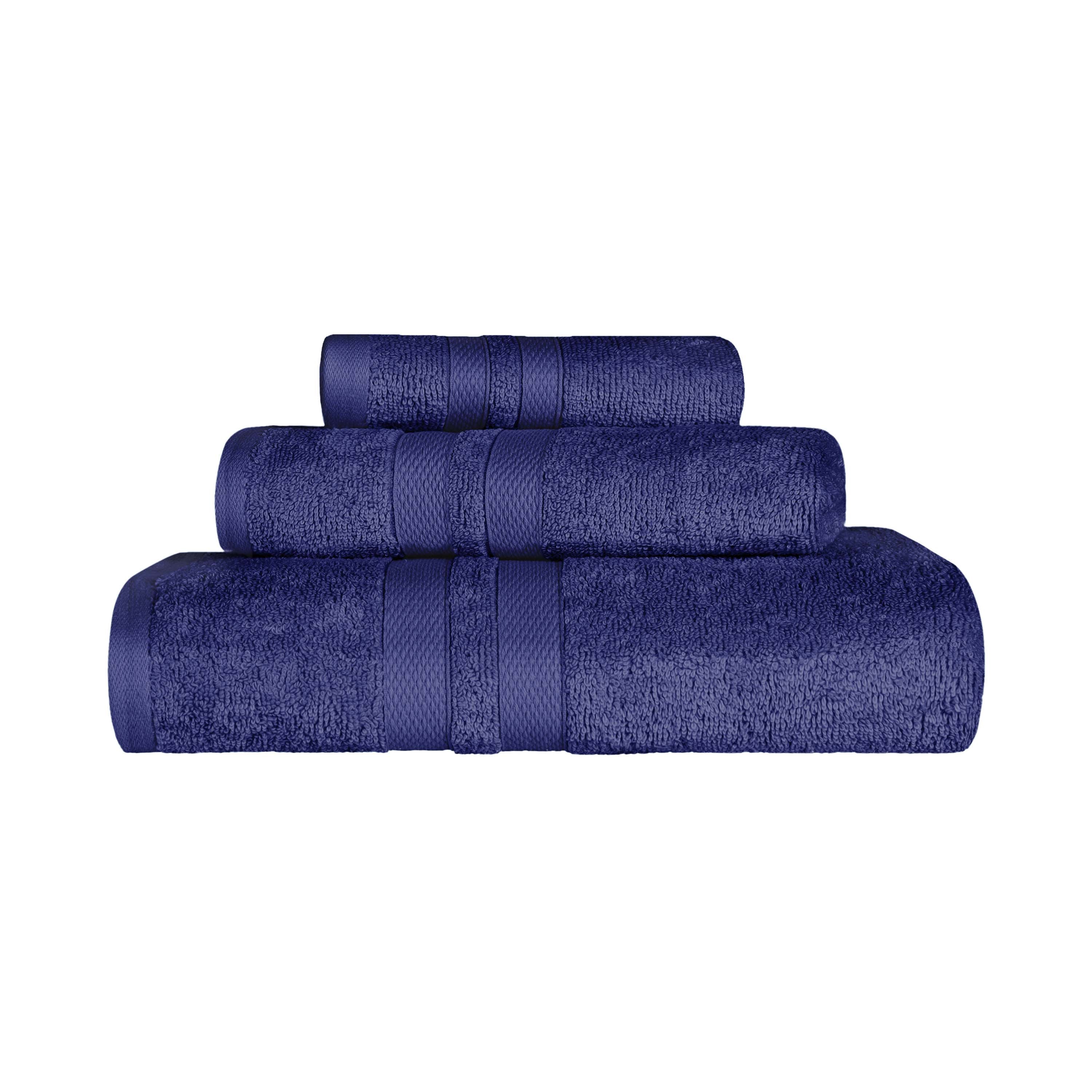Ultra Soft Cotton Absorbent Bath Towel Set - 3 Piece Solid Color Towels for Bathroom, Spa, Gym & Beach | Quick Drying & Highly Absorbent