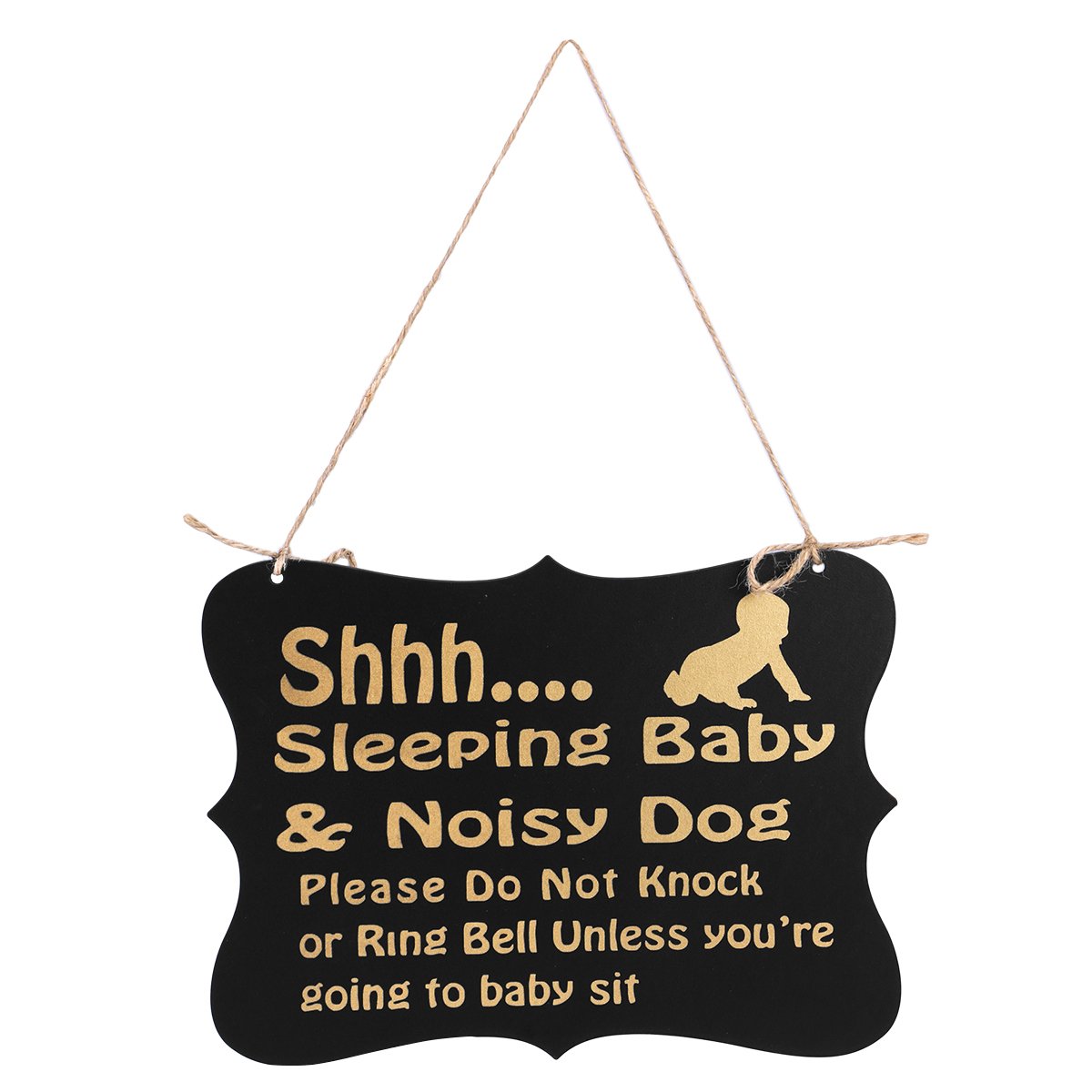 WINOMO Baby Sleeping Sign - Wooden Do Not Disturb Door Hanger for Nursery & Newborn Room Decor | Perfect for Quiet Time, Naps & Breastfeeding Privacy
