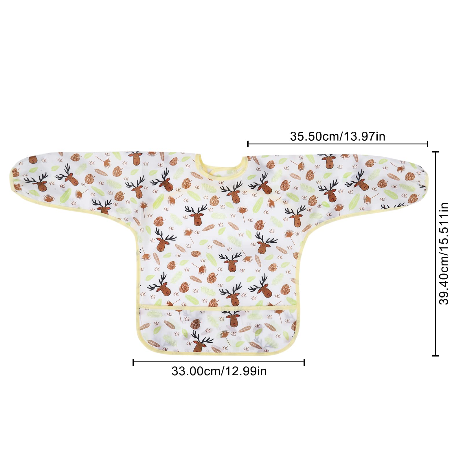 Waterproof Long Sleeve Baby Bibs for Toddlers 6-36 Months - Soft Sleeved Feeding Bib for Messy Meals, Art Activities & Outdoor Dining