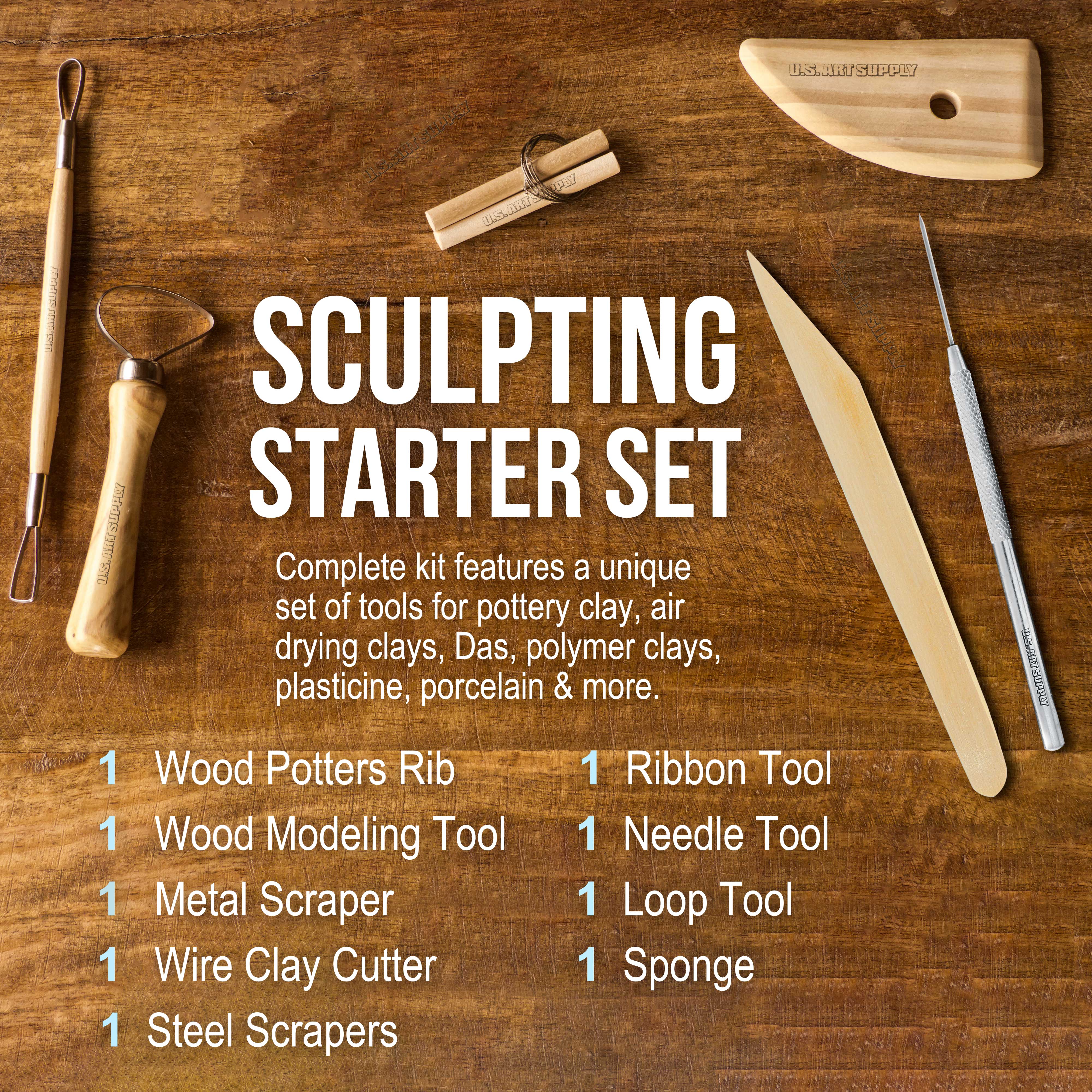 12-Piece Pottery & Clay Tools Set with Canvas Case - Essential Sculpting & Ceramic Tools for Artists, Hobbyists - Perfect for Storage & Transport - Ideal for Pottery Classes, DIY Projects, and Home Studios