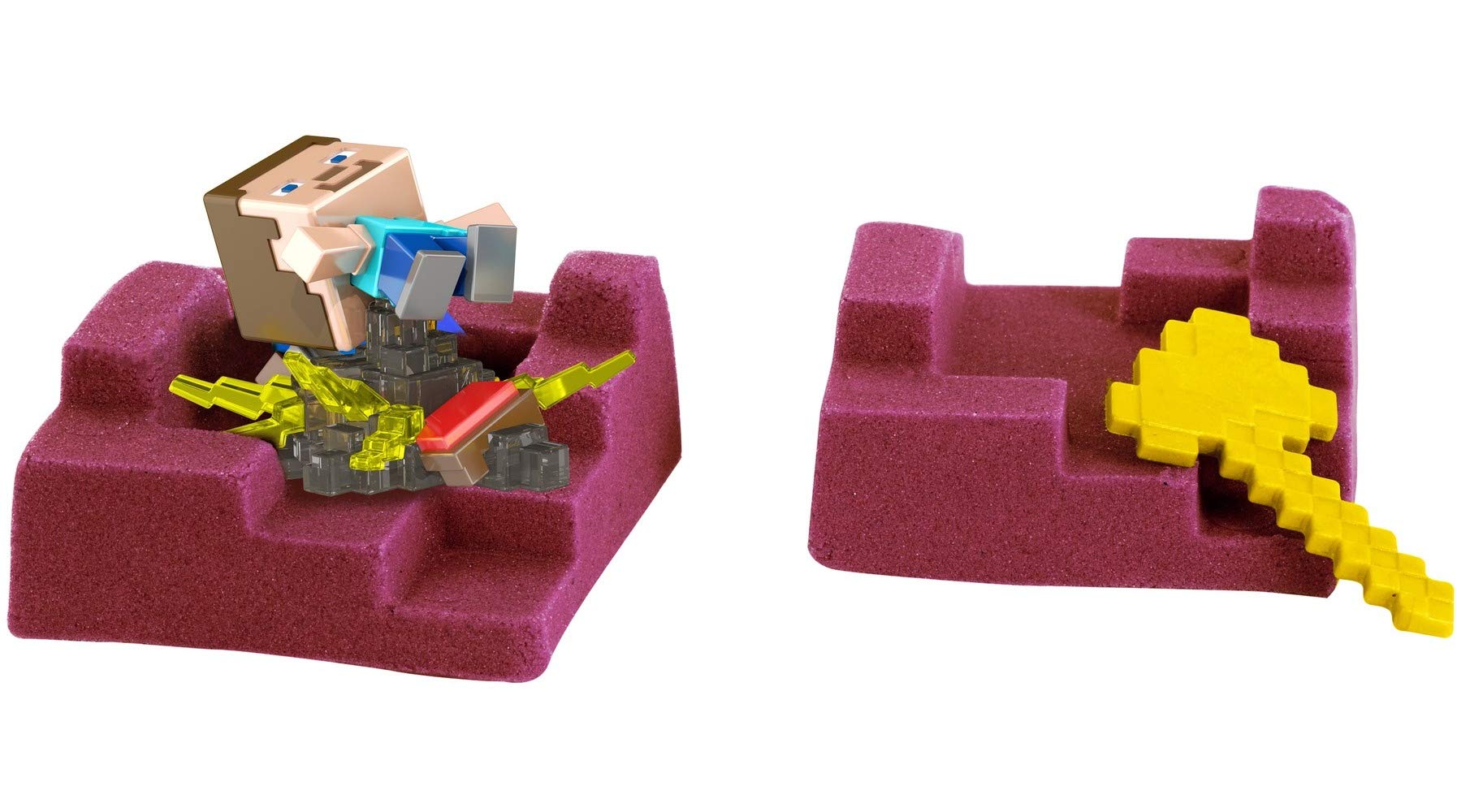 Minecraft Mini Mining Set - Nether Nap Steve Figure & Environment Accessory with Moldable Sand | Creative Building Toy for Kids 6+ | STEM Learning, Birthday Gift for Minecraft Fans | Perfect for Classroom Activities & Imaginative Play