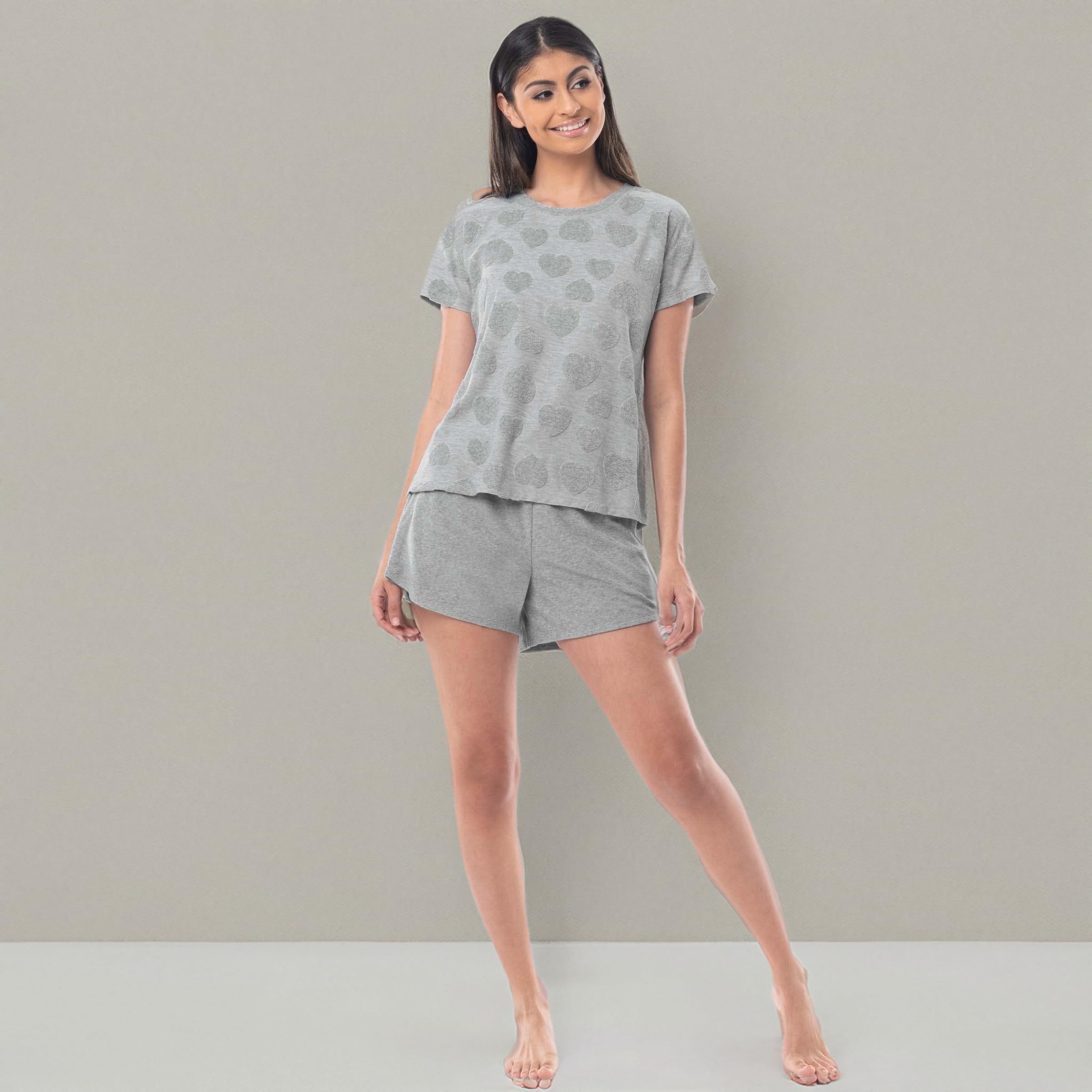 Fruit of the Loom Women's Beyondsoft Sleep Tee and Shorts Set - Ultra Soft Pajama Set for Women - Comfortable Sleepwear for Nighttime & Lounge Wear