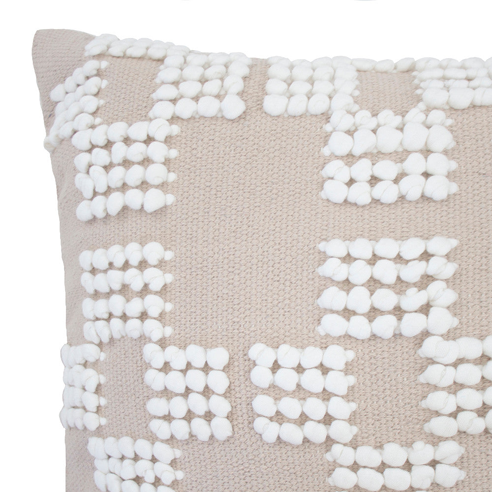 Premium Hastings Latte Square Filled Cushion - Soft Decorative Throw Pillow for Sofa, Bed & Home Decor - Perfect for Living Room, Bedroom & Office Comfort