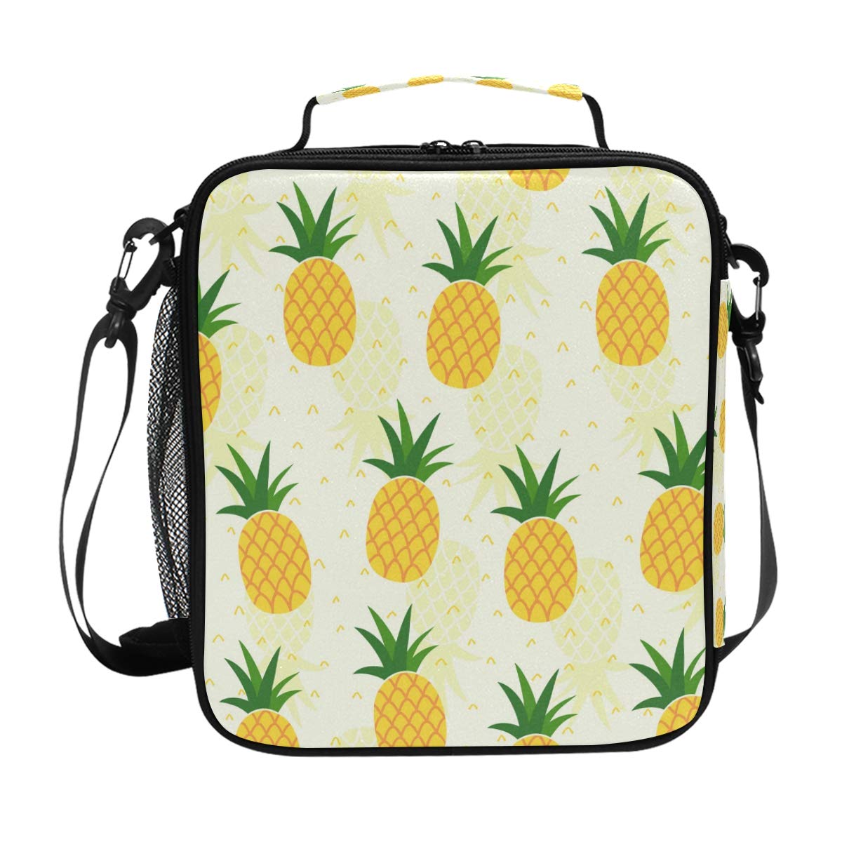 ZZXXB Insulated Pineapple Lunch Bag - Reusable Thermal Cooler Tote for Kids, Students & Adults - Perfect for School, Work, Picnics & Outdoor Travel