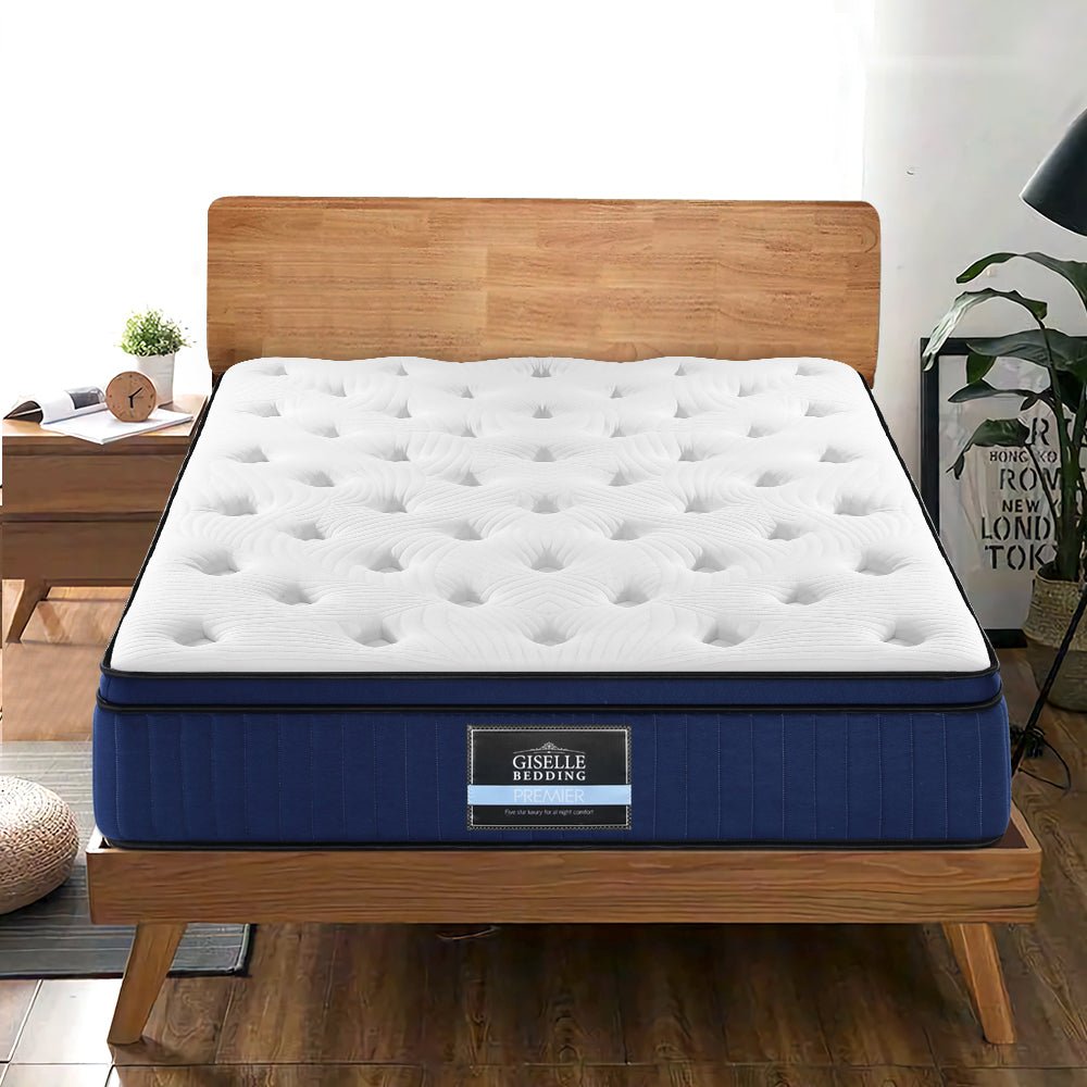 Franky Euro Top Cool Gel Pocket Spring Mattress - 34cm Thick Double Size for Ultimate Comfort | Perfect for Bedrooms, Guest Rooms & Apartments