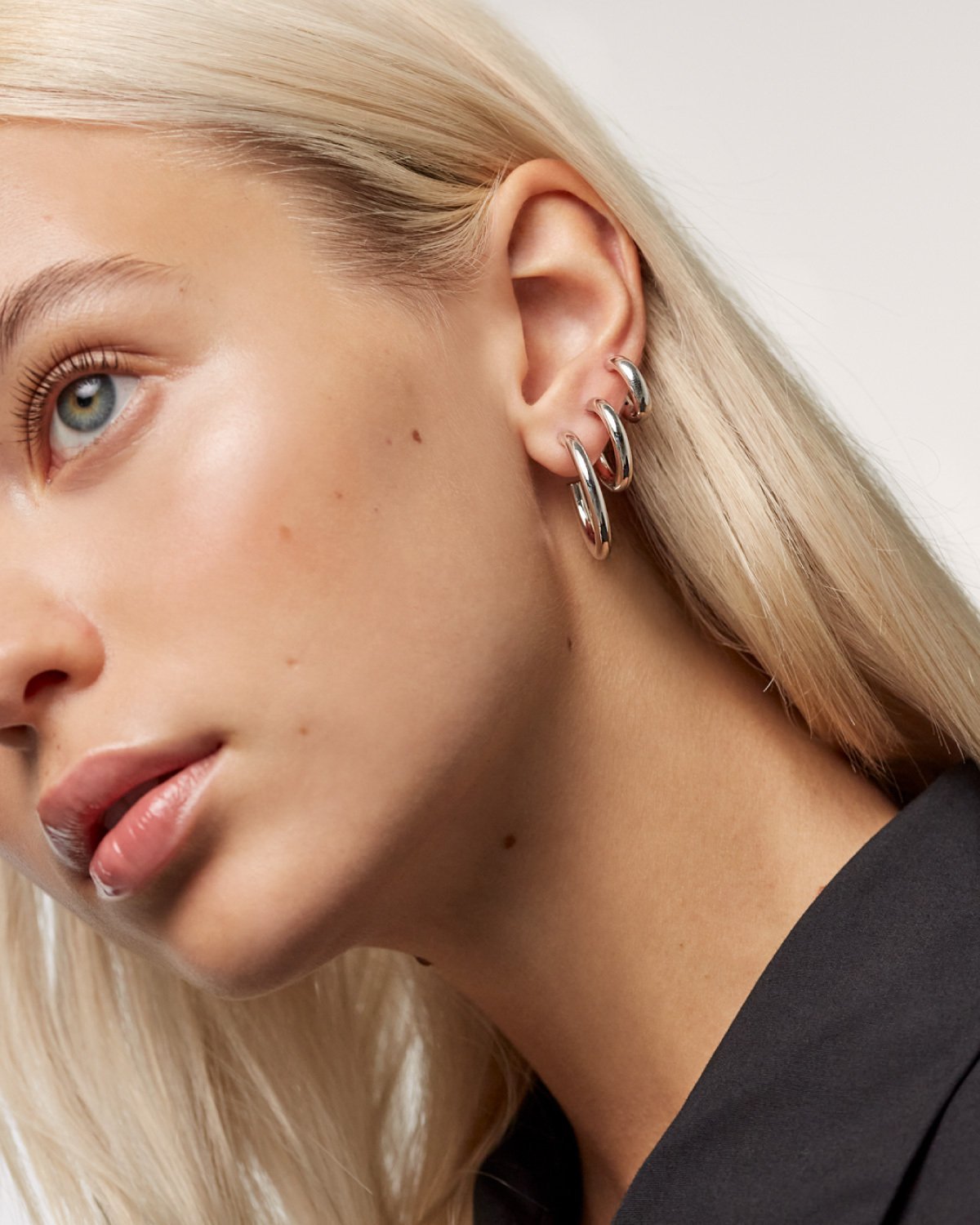 GRID Medium Cloud Silver Earrings - Elegant & Lightweight for Women | Perfect for Everyday Wear, Parties & Gifts