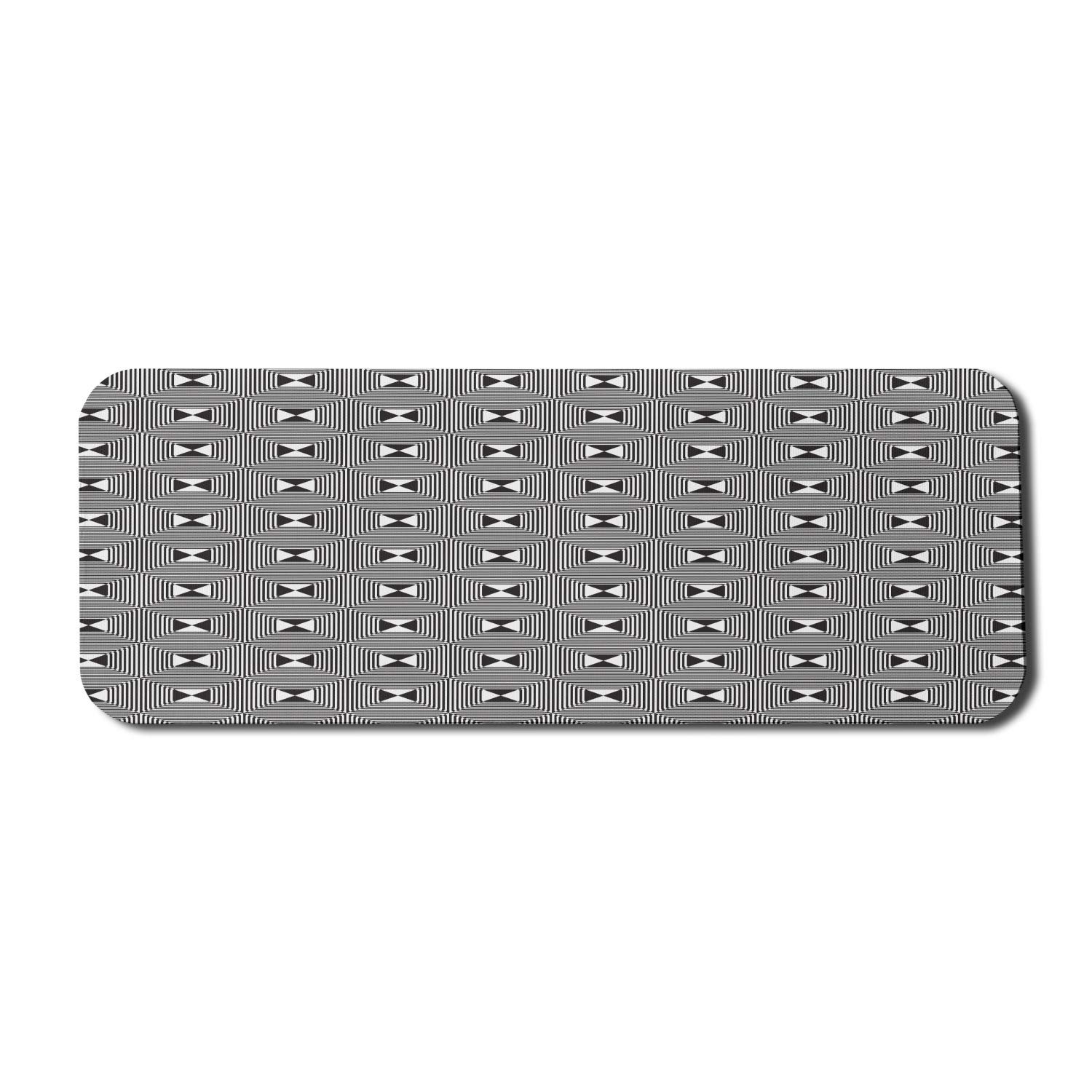 Ambesonne Geometric Computer Mouse Pad - Non-Slip Rubber Gaming Mousepad with Interwoven Squares & Hourglass Design, Large 31