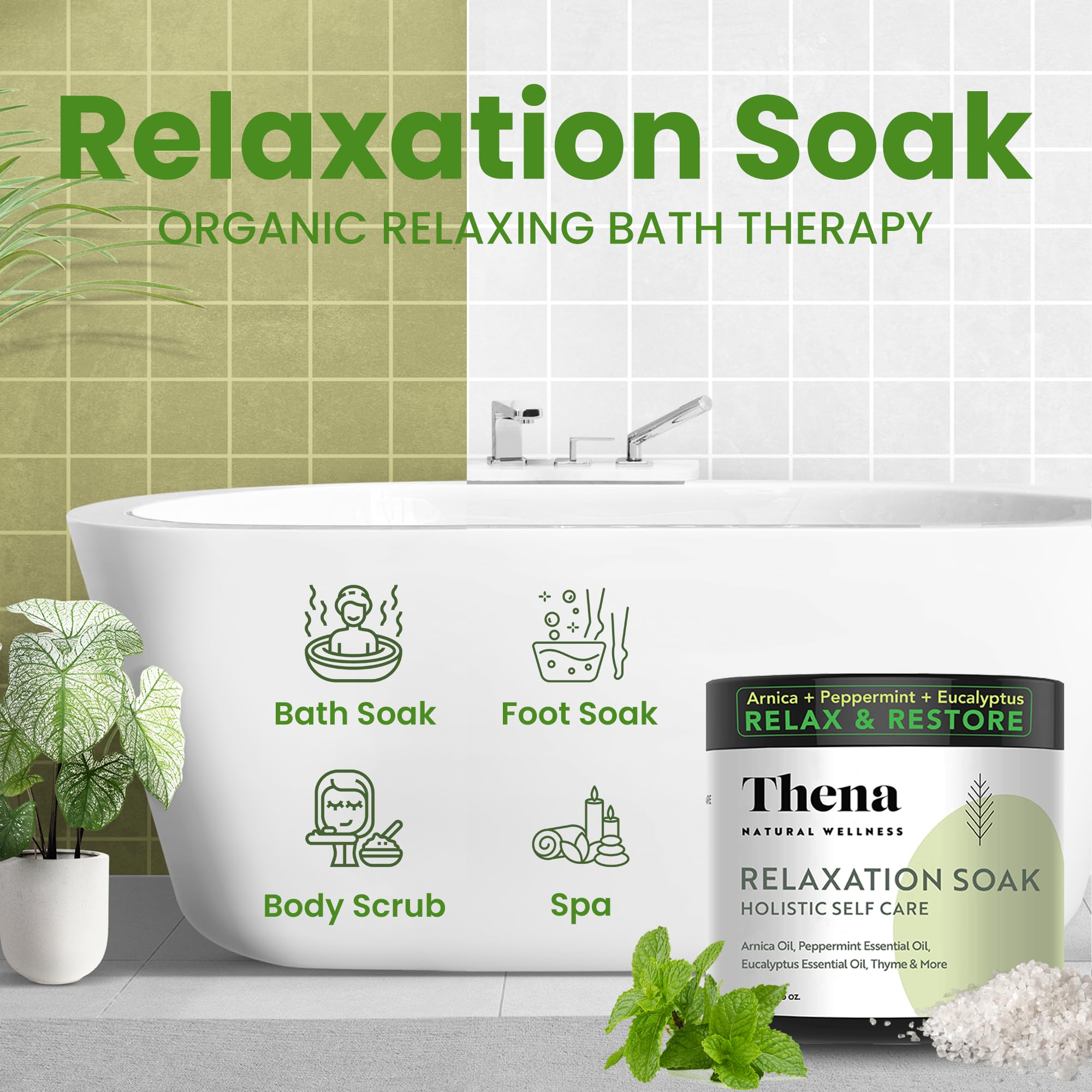 Organic Lavender Bath Soak & Restorative Body Cream - Travel Size for Stress Relief & Skin Hydration | Perfect for Spa Nights, Self-Care Gifts & Post-Workout Recovery
