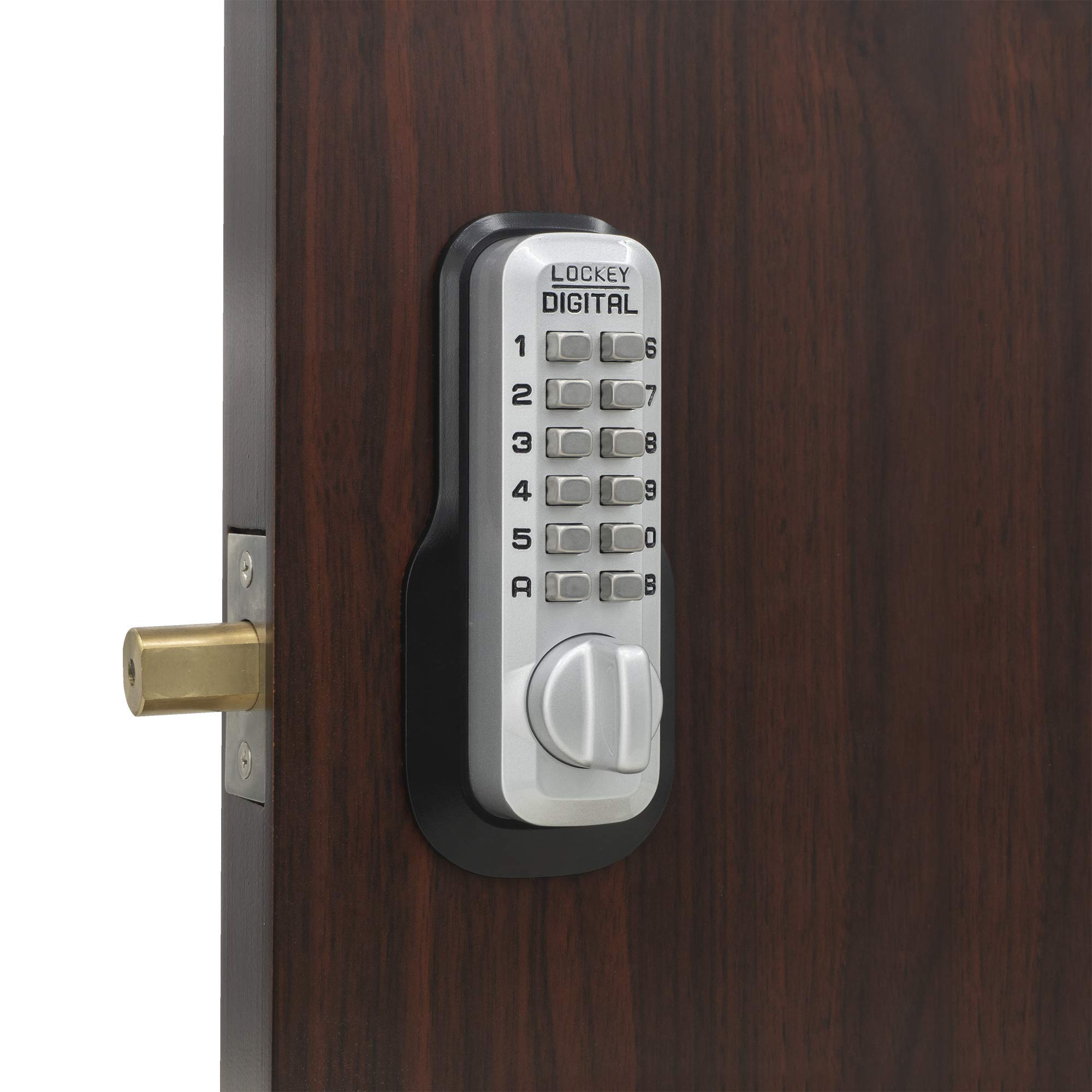 Lockey M210SCEZ Keyless Entry Deadbolt - Single Combination Mechanical Lock with EZ Plates for Home, Office & Apartment Security (Easy Installation)