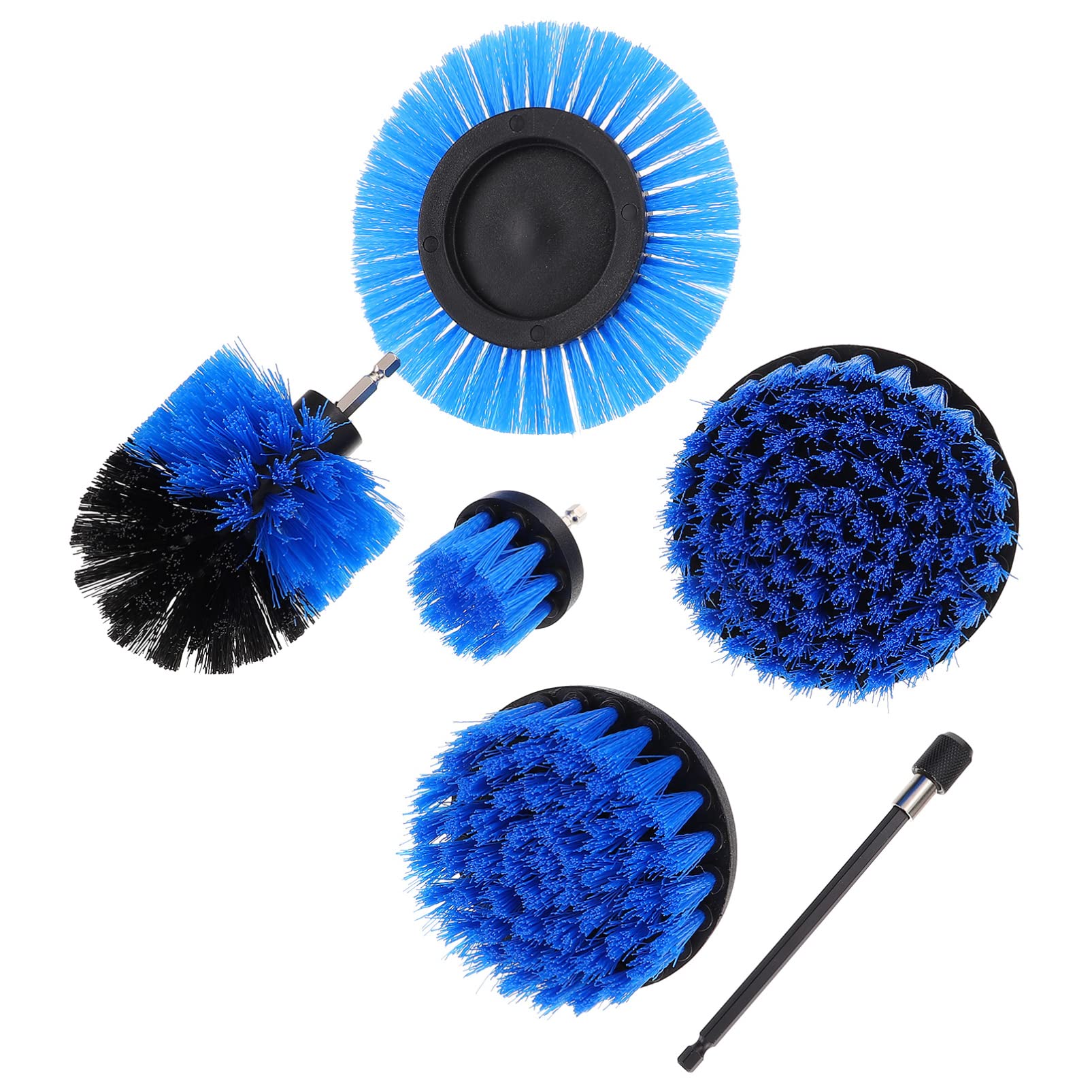 Housoutil 6-Piece Electric Drill Brush Cleaning Kit - Power Scrubber for Grout, Tile, Floors, Tub & Shower - Bathroom & Kitchen Deep Cleaning Brush Set (Blue) - Perfect for Home Deep Cleaning & Stain Removal