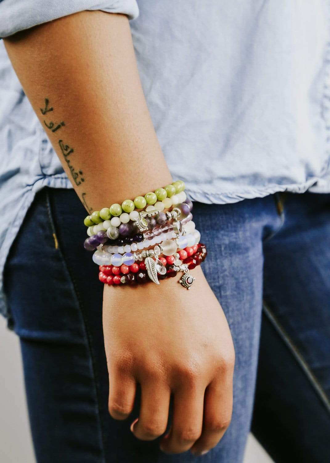 Heart Chakra Double Wrap Bracelet for Women - Healing Crystal Energy Bracelet for Meditation, Yoga & Spiritual Balance - Adjustable Beaded Wrist Wrap for Positive Energy & Stress Relief