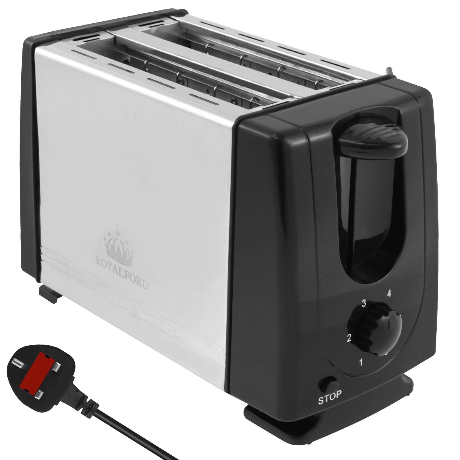 2 Slice Toaster with Extra Wide Slots - 6 Shade Browning Control, Auto Shut Off & Stainless Steel Housing - Perfect for Bagels, English Muffins & Small Breads - Ideal for Breakfast, Dorms & Small Kitchens