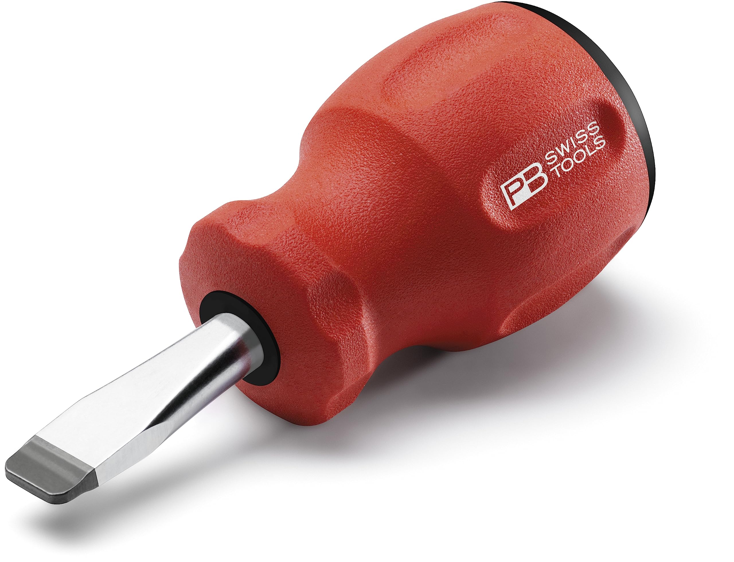 PB Swiss Tools SwissGrip Stubby Screwdriver - Flat Head Size 3 - Precision Screwdriver for Electronics, Jewelry & Small Appliances Repair - Compact Hand Tool for Tight Spaces