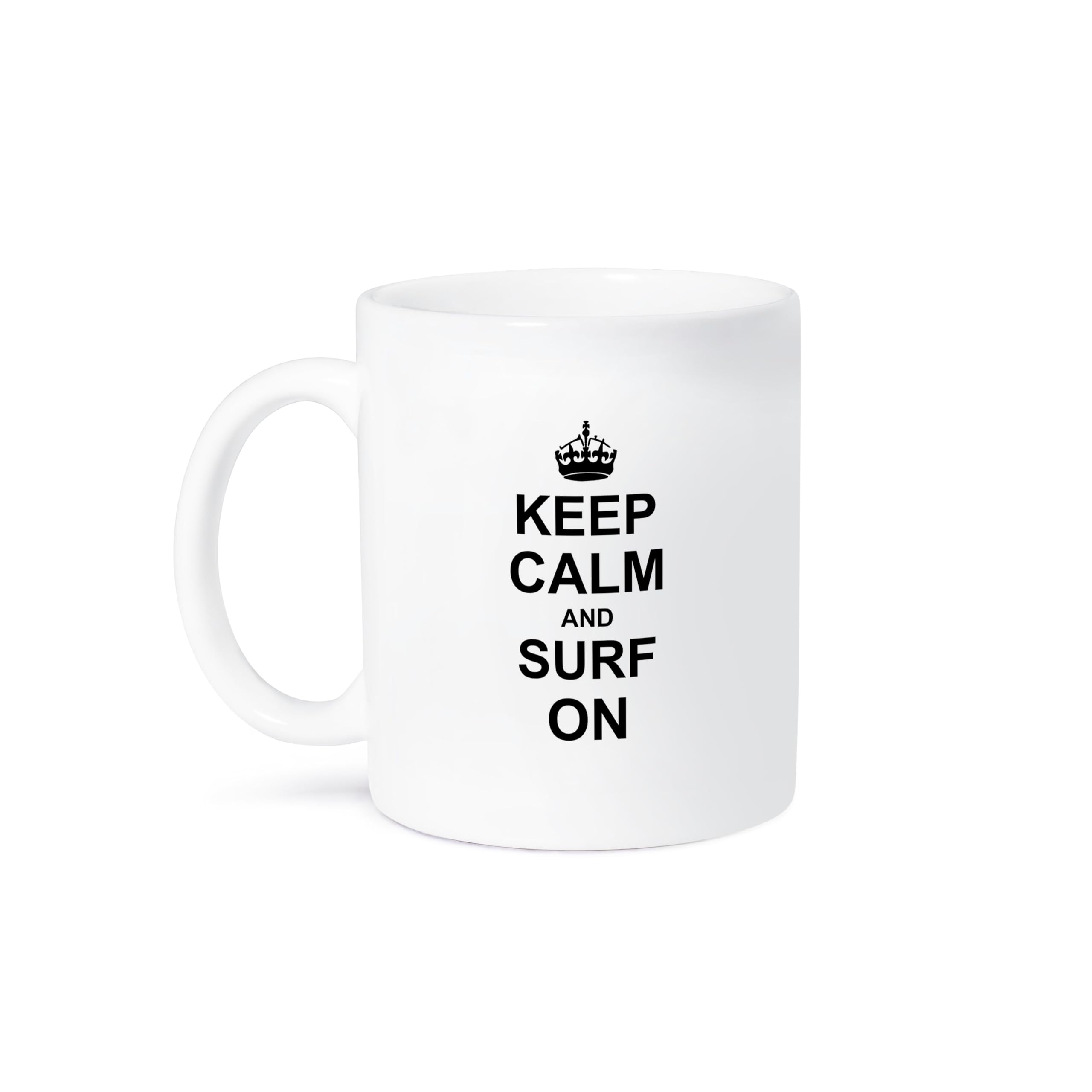 3D Rose Keep Calm and Surf Ceramic Coffee Mug - 15 oz Insulated Travel Cup for Office, Home & Beach - Funny Surfing Gift for Men & Women
