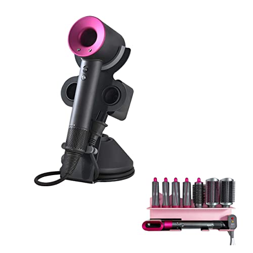 Dyson Supersonic Hair Dryer & Airwrap Styler Accessories Stand - Wall Mounted Holder for Diffuser Nozzles & Styling Tools with Adhesive - Perfect for Home, Bedroom & Bathroom Organization (Hair Dryer Storage Rack)