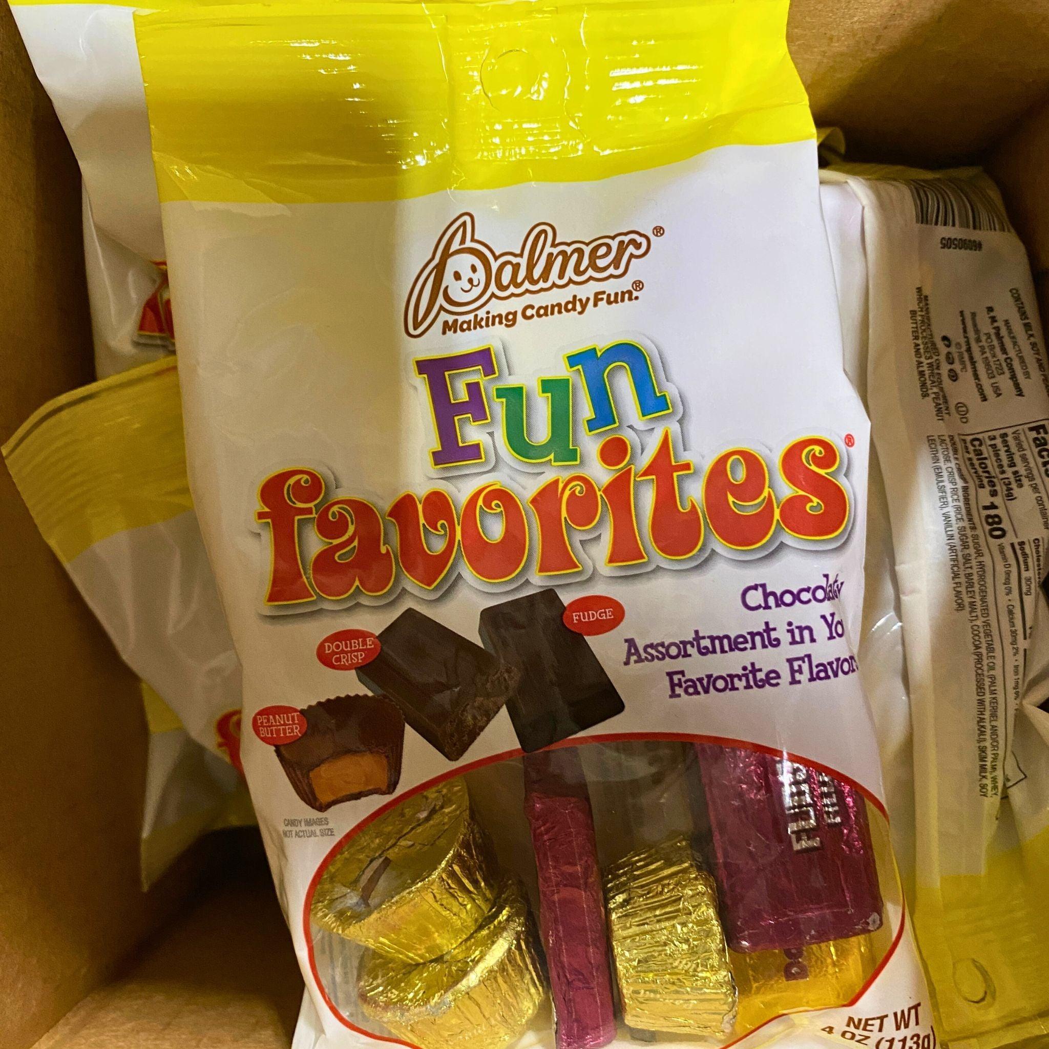 Palmer's Candy Fun Favorites Chocolate Assortment - 168 Pieces with Peanut Butter, Double Crisp & Fudge Flavors | Perfect for Halloween Treats, Party Favors & Office Snacks