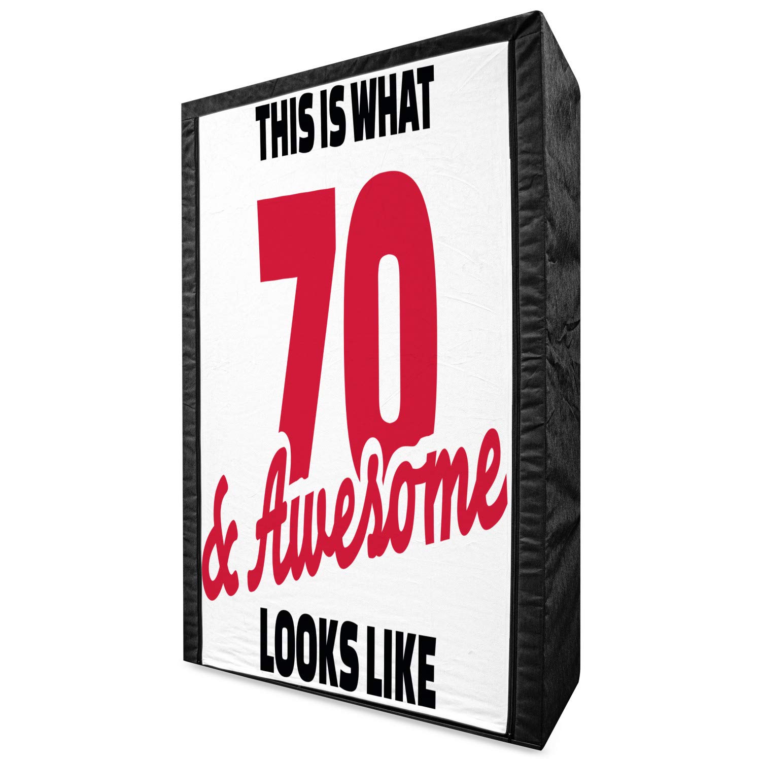 Ambesonne 70th Birthday Fabric Wardrobe - Portable Clothing Organizer with Shelves, 42.5 Inch Storage Closet for Party Decor & Gift (Dark Coral/White) - Perfect for Birthday Celebrations, Home Organization & Guest Room Storage