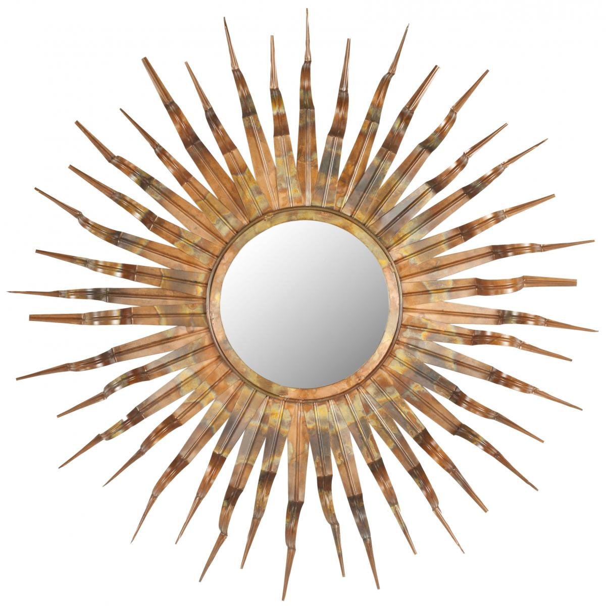Safavieh Home Collection Sun Mirror - Antique Copper Finish, Round Wall Mirror for Living Room, Bedroom, Entryway & Bathroom Decor