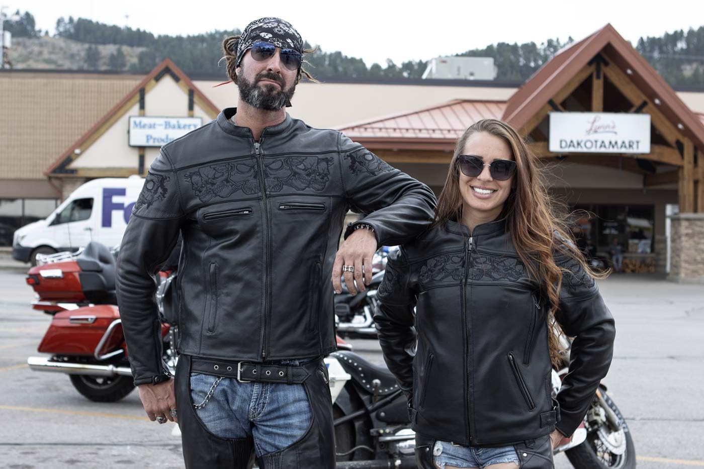 Milwaukee Leather MLM1500 Men's Black Leather Scooter Jacket with Reflective Skulls - Stylish & Protective Motorcycle Gear for Urban Riding & Night Safety