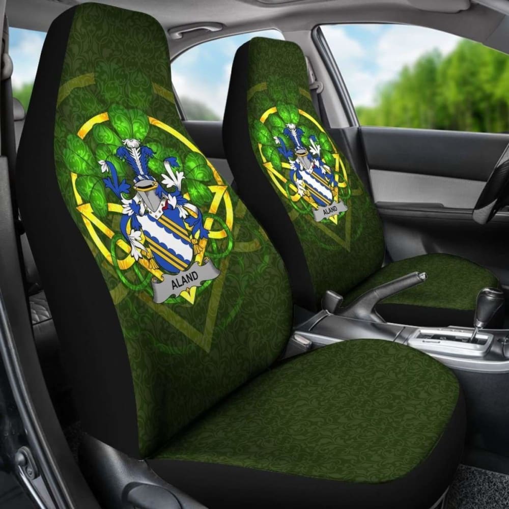 Aland Ireland Car Seat Cover Set of 2 - Celtic Shamrock Design Waterproof Auto Seat Protector for Cars, SUVs & Trucks - Perfect for St. Patrick's Day & Irish-Themed Decor
