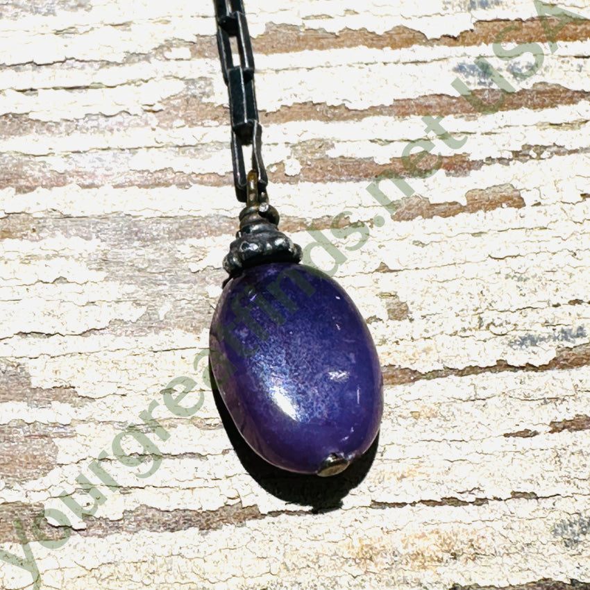 Handmade Sterling Silver Y-Necklace with Dark Amethyst Beads - Elegant Jewelry Gift for Women, Perfect for Parties, Weddings & Everyday Wear