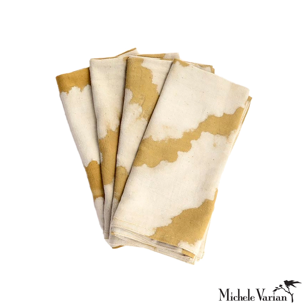 Handmade Block Printed Cotton Napkins with Golden Rays Design - Perfect for Dinner Parties, Weddings & Home Decor