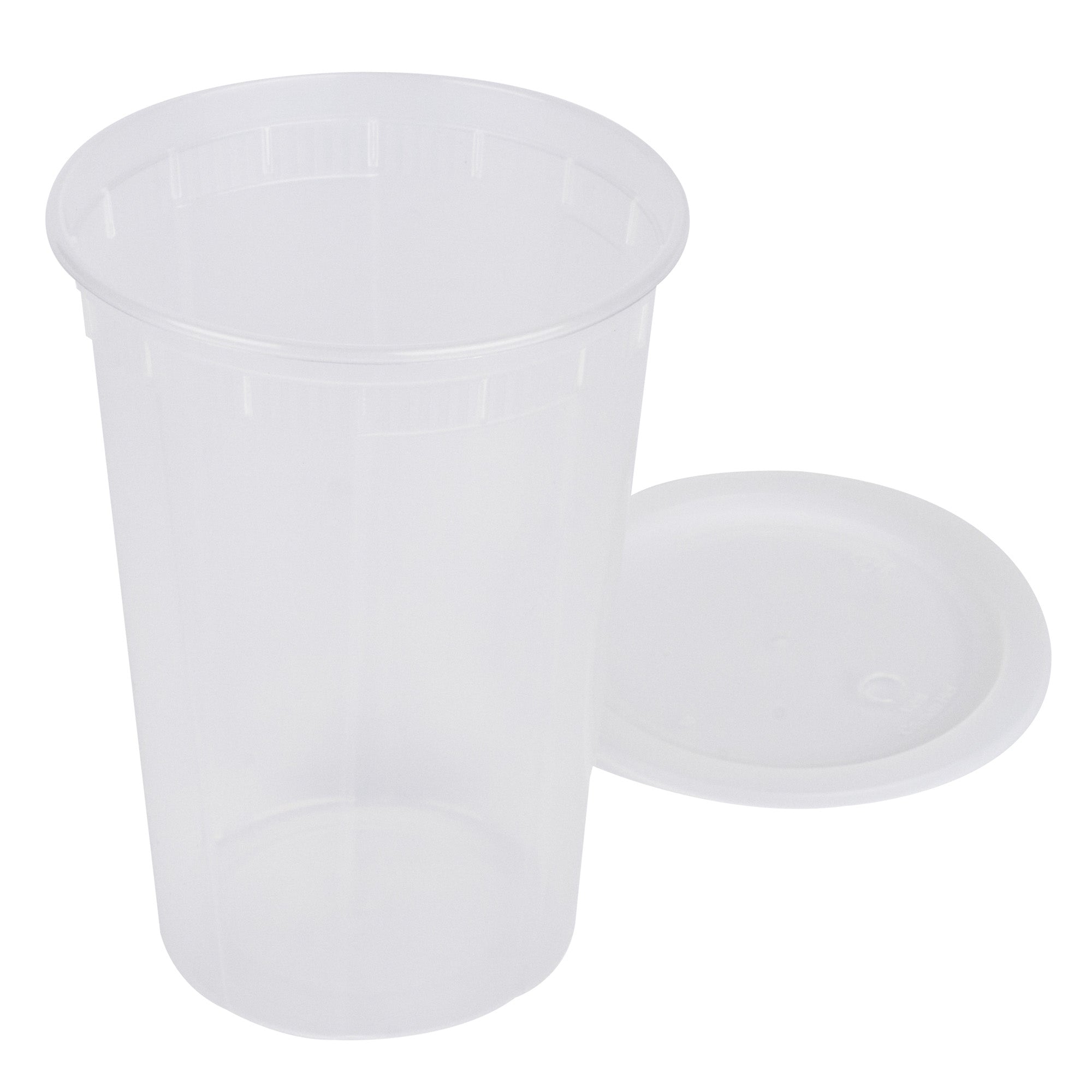 48 oz Round Clear Plastic Soup Containers with Lids - Microwave Safe, 5