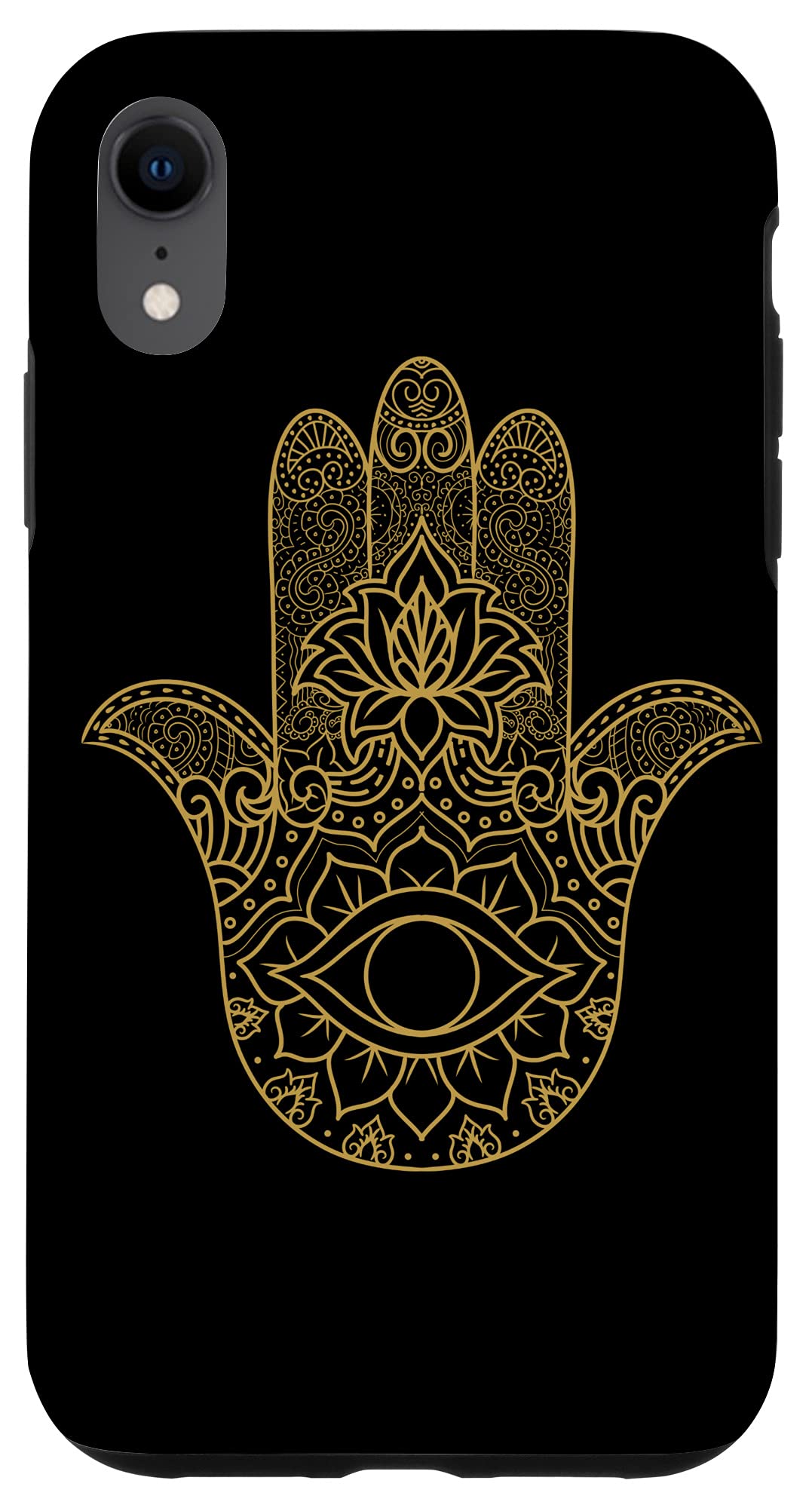 iPhone XR Hamsa Hand Evil Eye Protective Phone Case - Durable Anti-Scratch Cover with Unique Henna Design for Women & Men - Perfect for Travel, Festival & Boho Style Accessories
