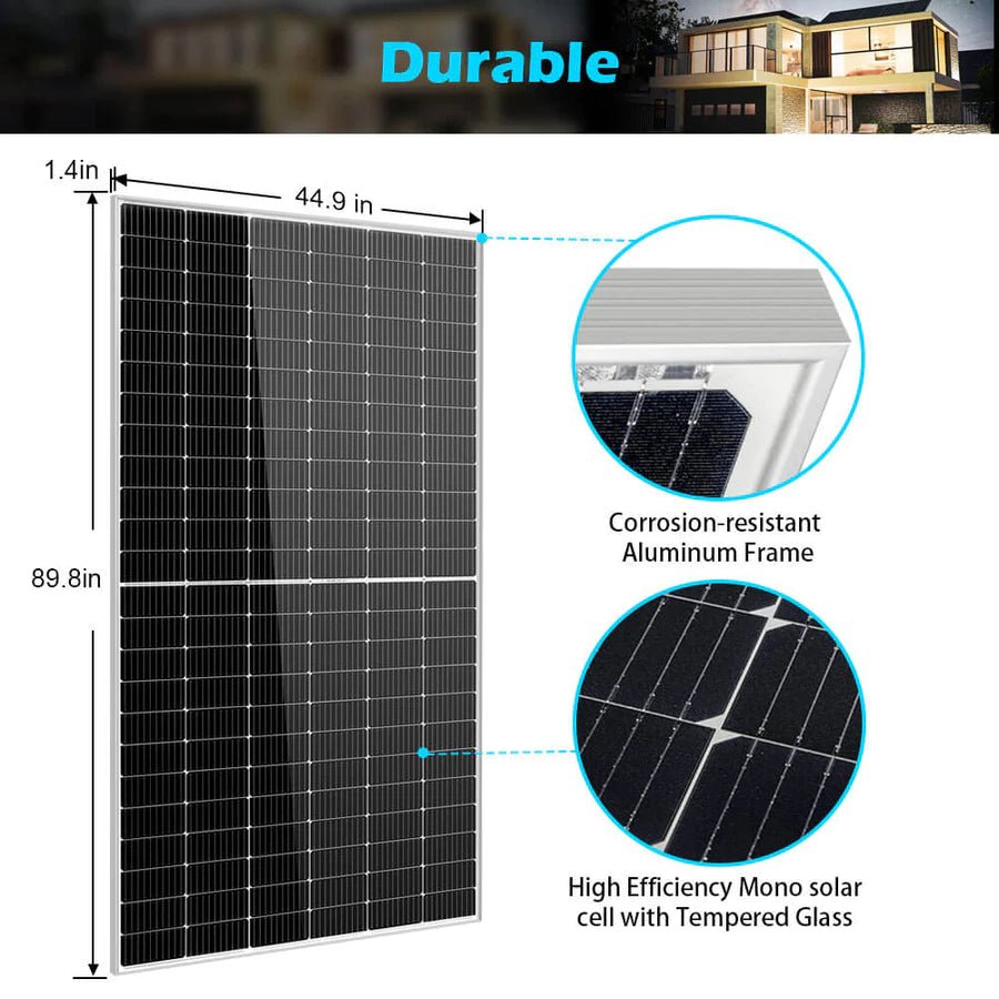 SunGoldPower 550W Monocrystalline PERC Solar Panel - High Efficiency Solar Module for Home, RV, Boat & Off-Grid Power Systems