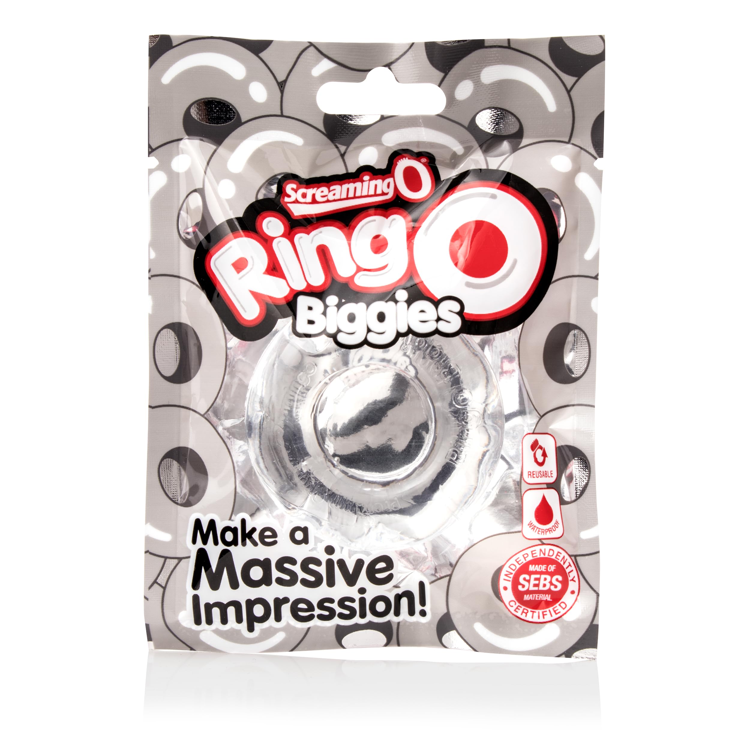 **Screaming O Ringo Biggies Clear Disposable Cock Ring - Award-Winning Penis Ring for Enhanced Pleasure - Couples Sex Toy for Mutual Satisfaction - Perfect for Sensual Massage & Spicing Up Intimate Moments**