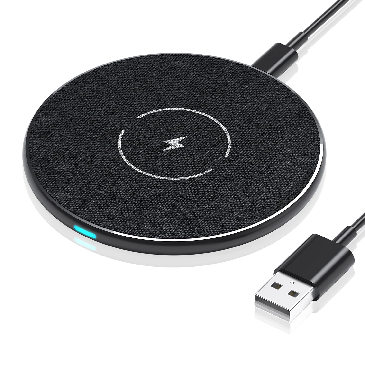 20W Fast Wireless Charging Pad for iPhone 12/13/14/15 & Samsung Galaxy S24/S23/S22/S21 - Qi-Certified Phone Charger Stand with LED Indicator | Perfect for Bedside, Office Desk & Car Use