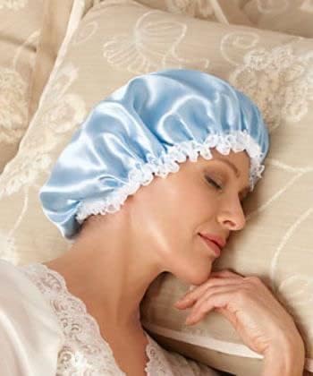 UVII Silk Hair Cap with 3 Satin Scrunchies - Adjustable Bonnet for Curly Hair, Sleeping & Slipping Prevention - Perfect for Nighttime Hair Care & Travel