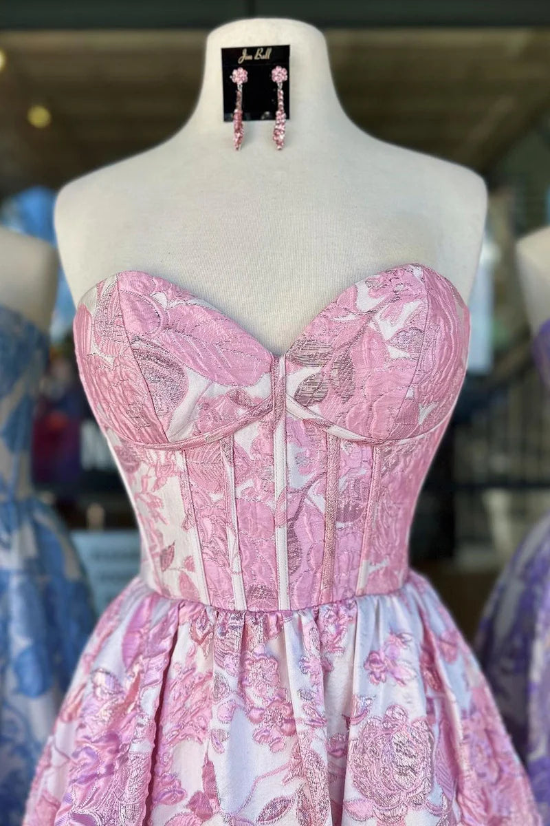 Custom Made Floral Prom Dresses A-Line Sweetheart Neckline - Elegant Formal Gowns for Homecoming, Wedding & Special Occasions