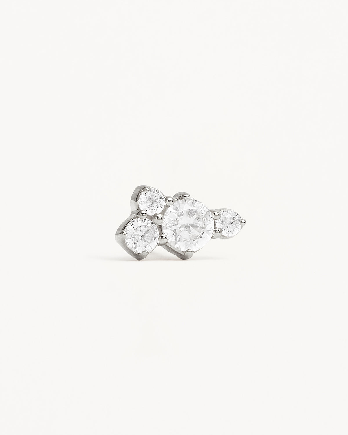 Sterling Silver Mist Stud Earrings for Women - Hypoallergenic Cubic Zirconia Earrings - Elegant Minimalist Jewelry for Everyday Wear, Gift Giving & Special Occasions