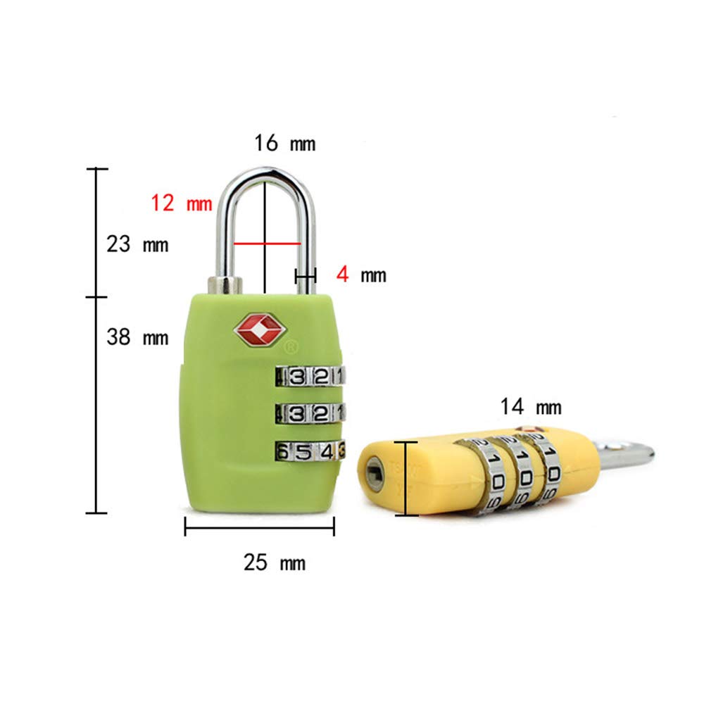 4-Pack Red 3-Digit Combination Lock - Resettable Travel Luggage Padlock for Suitcases, Backpacks & Gym Bags | Secure Your Belongings During Air Travel, Hotel Stays & Storage