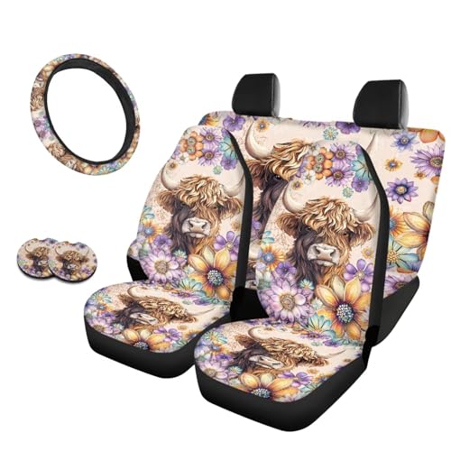 Bohemian Mandala Floral Highland Cow