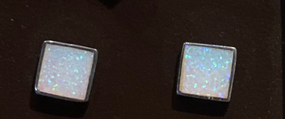 Opalite Stud Earrings for Women – Natural Stone Jewelry, Hypoallergenic & Lightweight – Perfect for Everyday Wear, Gifts & Special Occasions