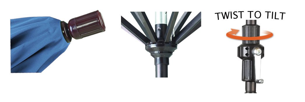 9' Aluminum Market Umbrella with Crank & Tilt - White Pole & Terracotta - Perfect for Patio & Outdoor Dining