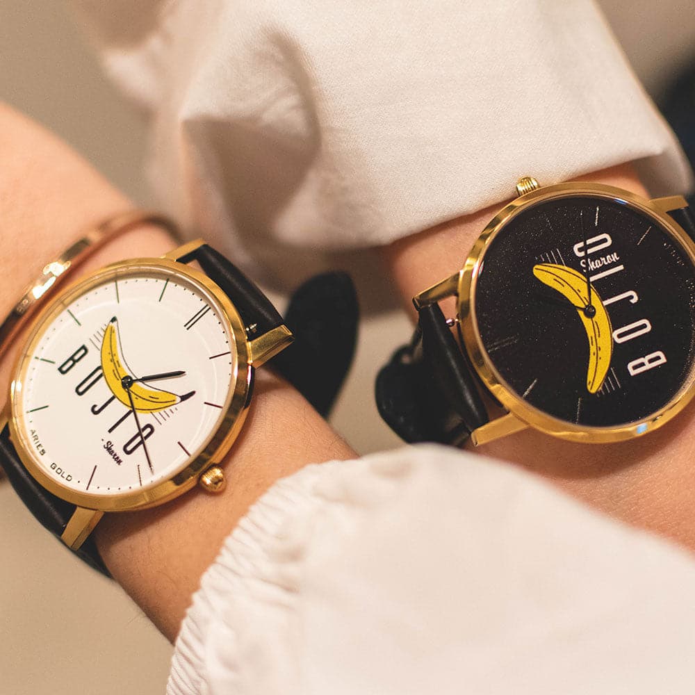ARIES GOLD Custom Stainless Steel Watch with White Leather Strap - Unisex Luxury Timepiece for Men & Women | Perfect for Business, Casual & Formal Occasions