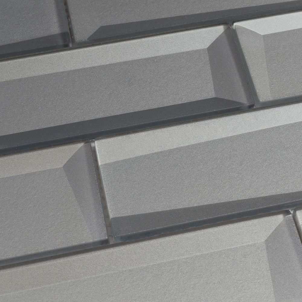 3D Metallic Glass Subway Tile 2x6 - Modern Kitchen Backsplash & Bathroom Wall Decor - Perfect for Home Renovation and Interior Design