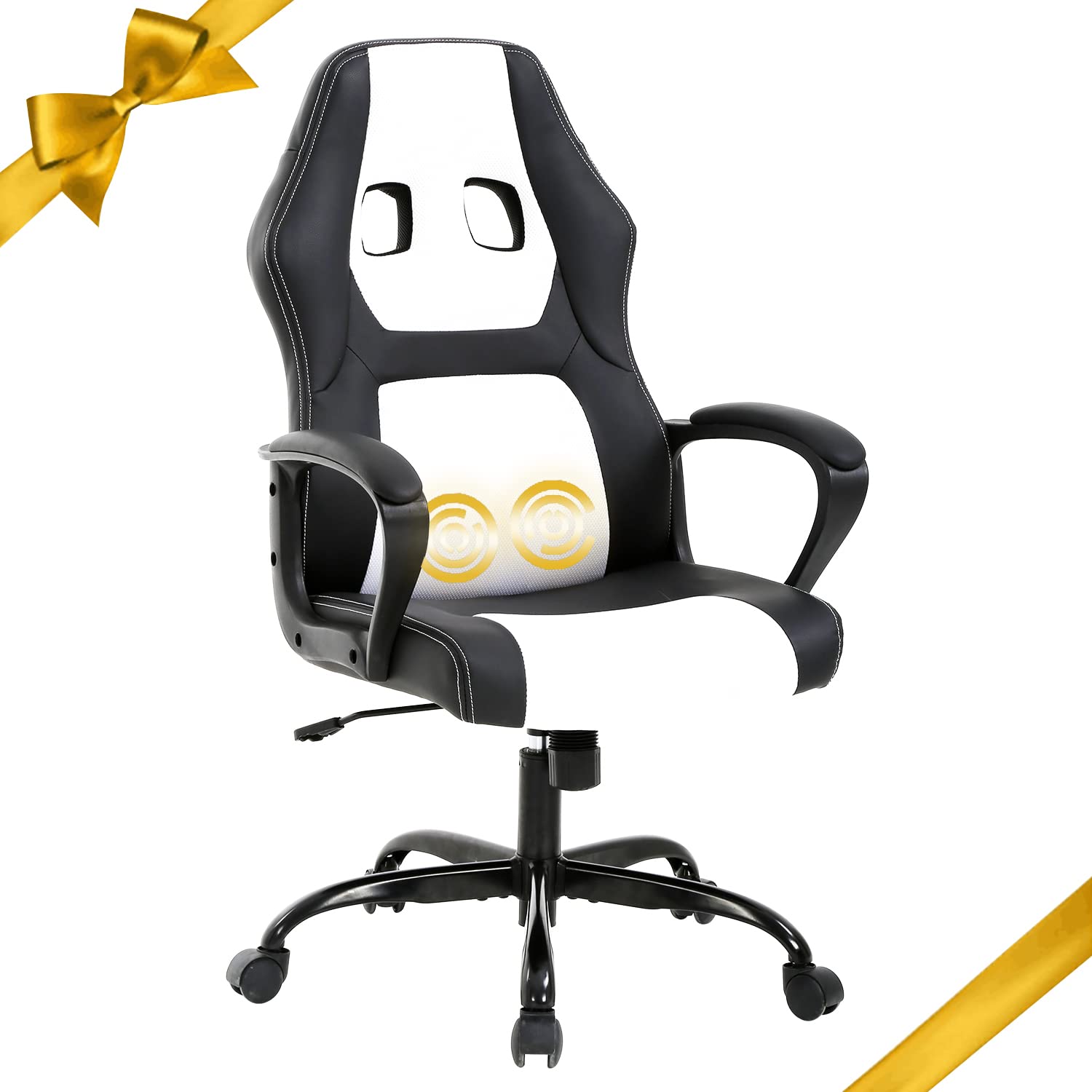Premium Ergonomic Gaming Chair - High Back Racing Office Chair with Adjustable Lumbar Support & Massage Function, PU Leather Executive Swivel Chair for Adults - Perfect for Gaming, Working & Home Office Use