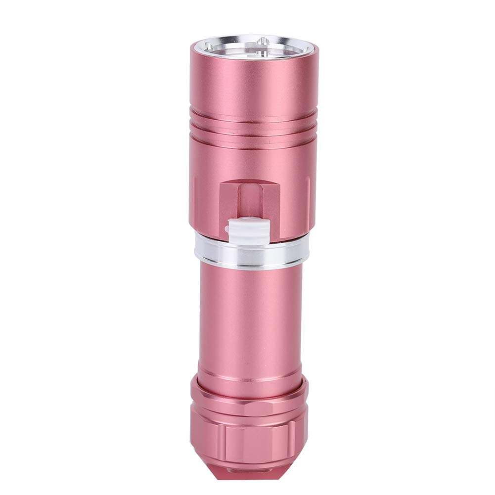 Bright L2 LED Flashlight - Waterproof Aluminum Alloy Diving Light for Scuba, Camping & Hiking | Compact & Durable Outdoor Gear (Pink) - Perfect for Night Dives, Backpacking & Emergency Situations