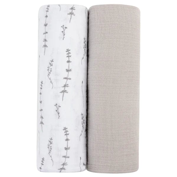 Ely's&Co. Soft Breathable Muslin Swaddle Blankets for Babies - 2 Pack Set - Perfect for Swaddling, Nursing Cover & Stroller Blanket