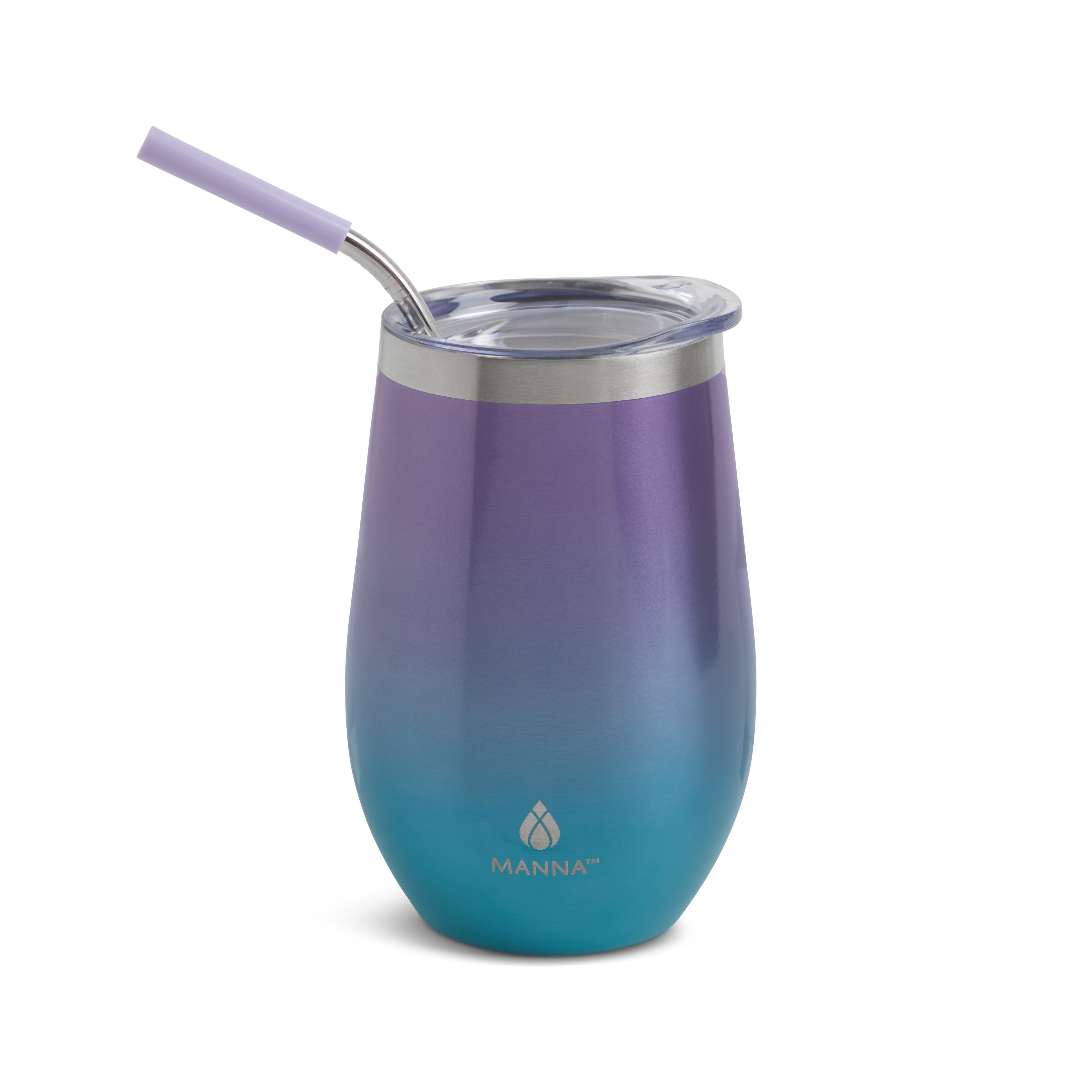 17 oz Stainless Steel Straw Wine Tumbler with Lid - Insulated Double Wall Vacuum Cup for Chilled Cocktails, Iced Coffee & Outdoor Parties - BPA Free Leakproof Travel Mug